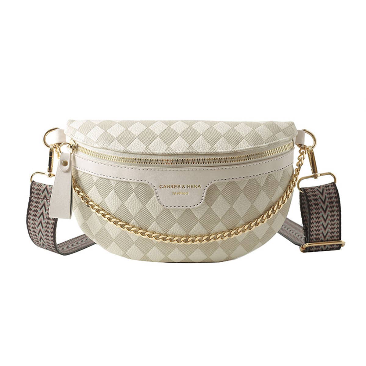 PYRAMID CHECK PU EVERYDAY BELT BAG,CROSSBODY BAG_CWAB0911