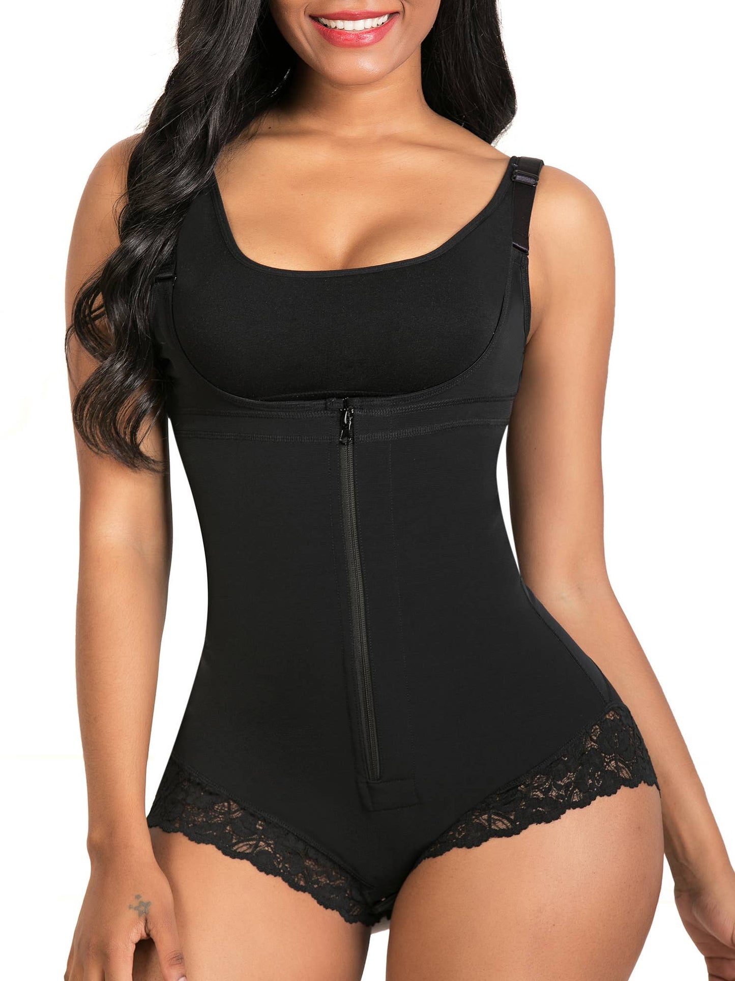 SHAPERX Open Bust thong-style Shapewear With Zipper