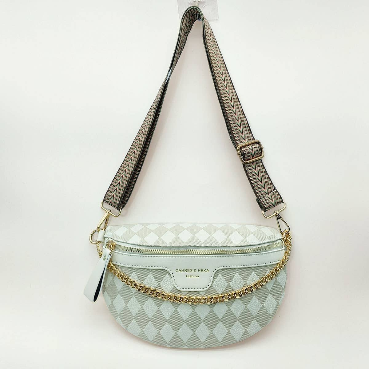 PYRAMID CHECK PU EVERYDAY BELT BAG,CROSSBODY BAG_CWAB0911