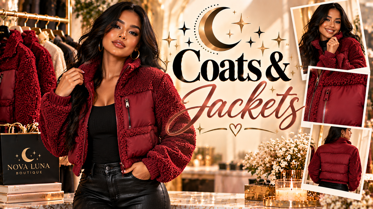Nova Luna Boutique Burgundy Jacket Poster - No Hoodie
