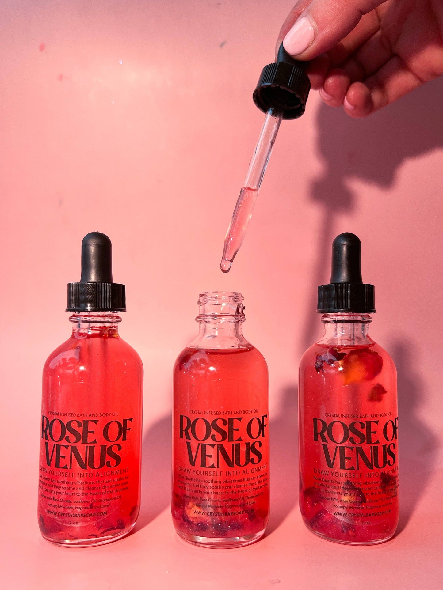 Rose Of Venus - 2 oz Bath & Body Oil (Crystal-Infused)