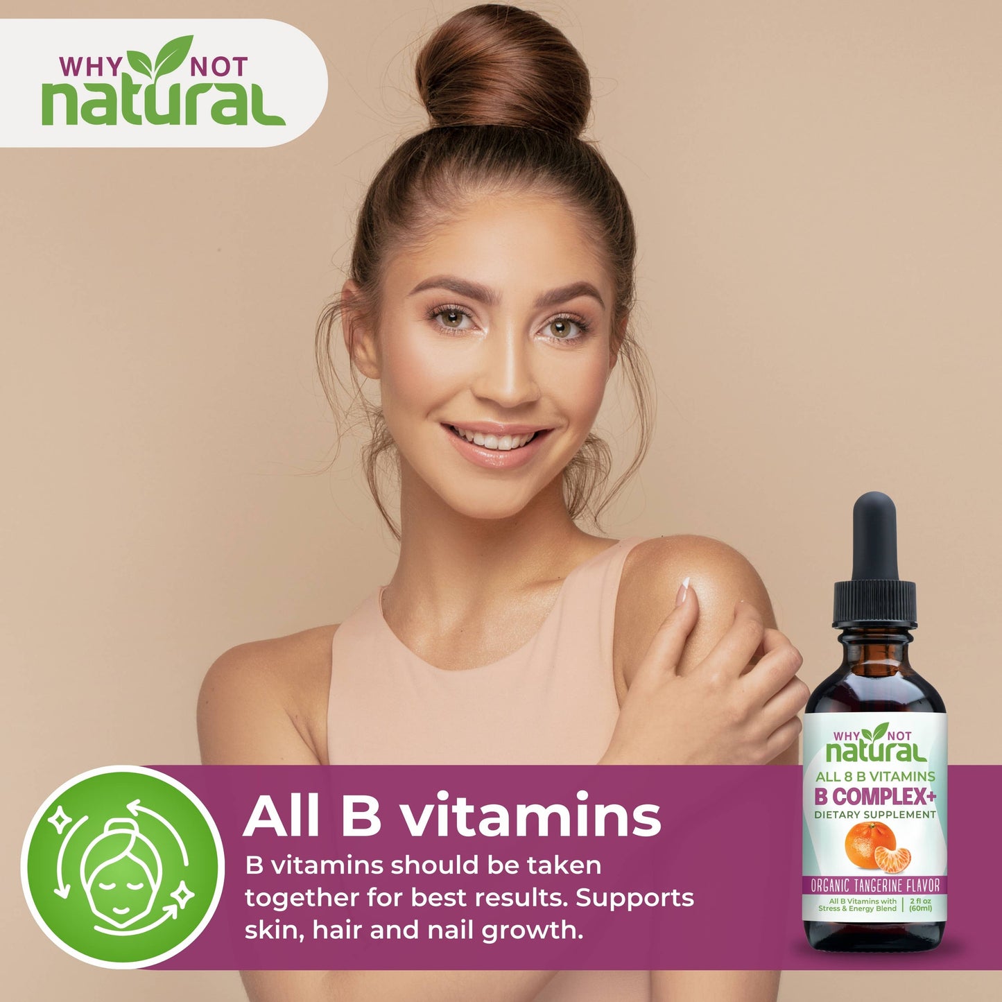 B Complex Liquid: All 8 B Vitamins +Natural Stress & Energy