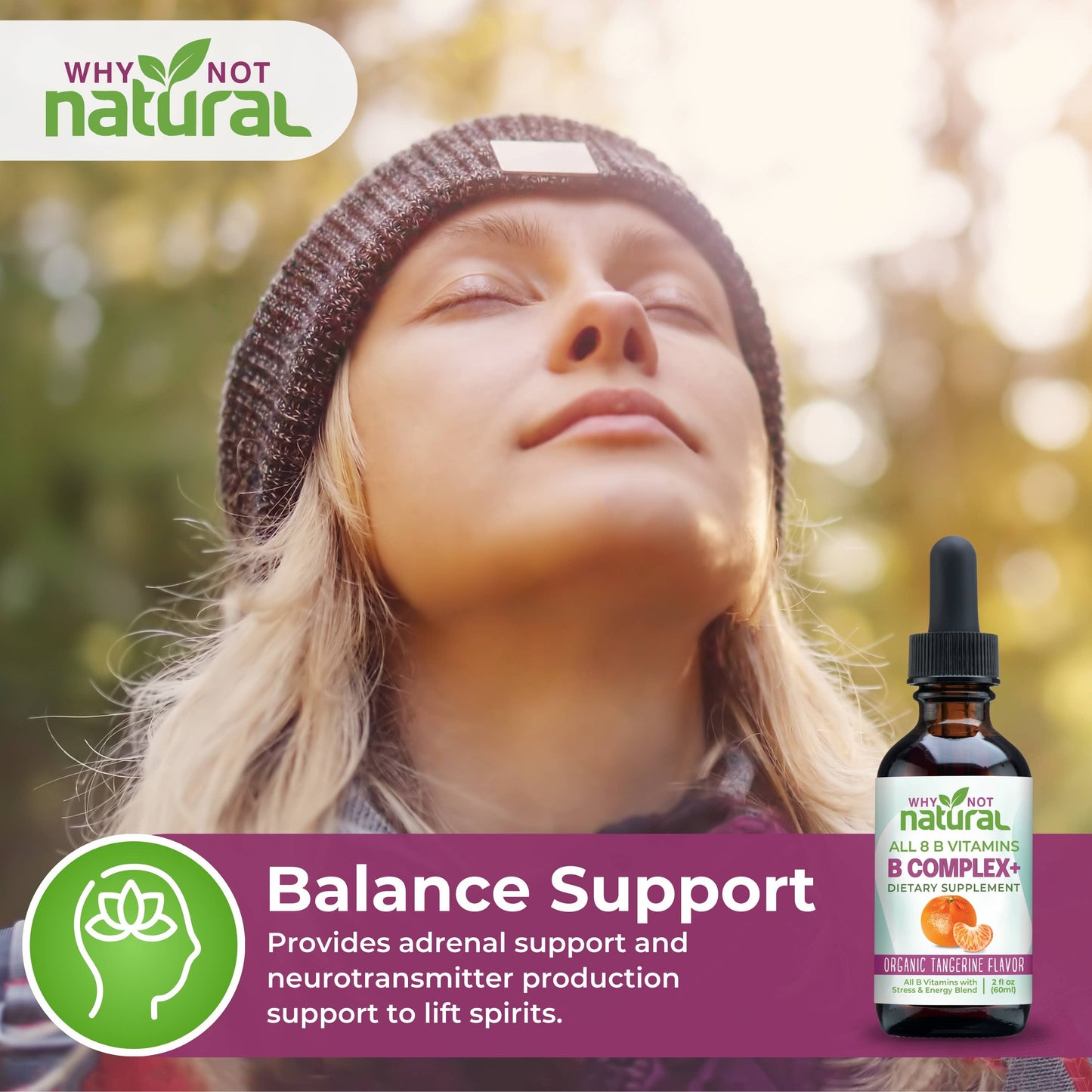 B Complex Liquid: All 8 B Vitamins +Natural Stress & Energy