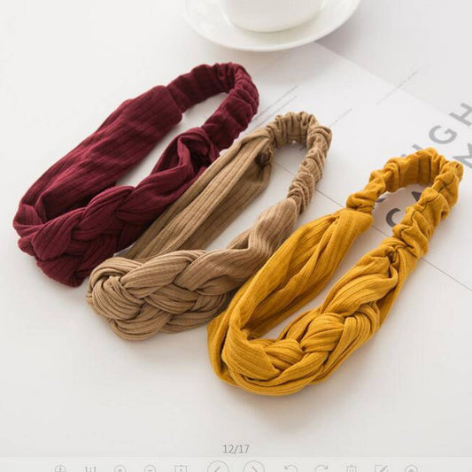 SOLID COLOR TWIST CROSS HEADBAND_CWMM0729