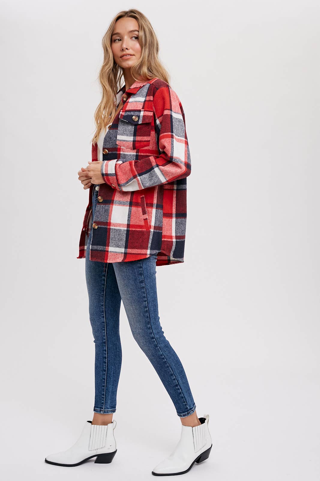 FLANNEL PLAID SHACKET WITH POCKETS