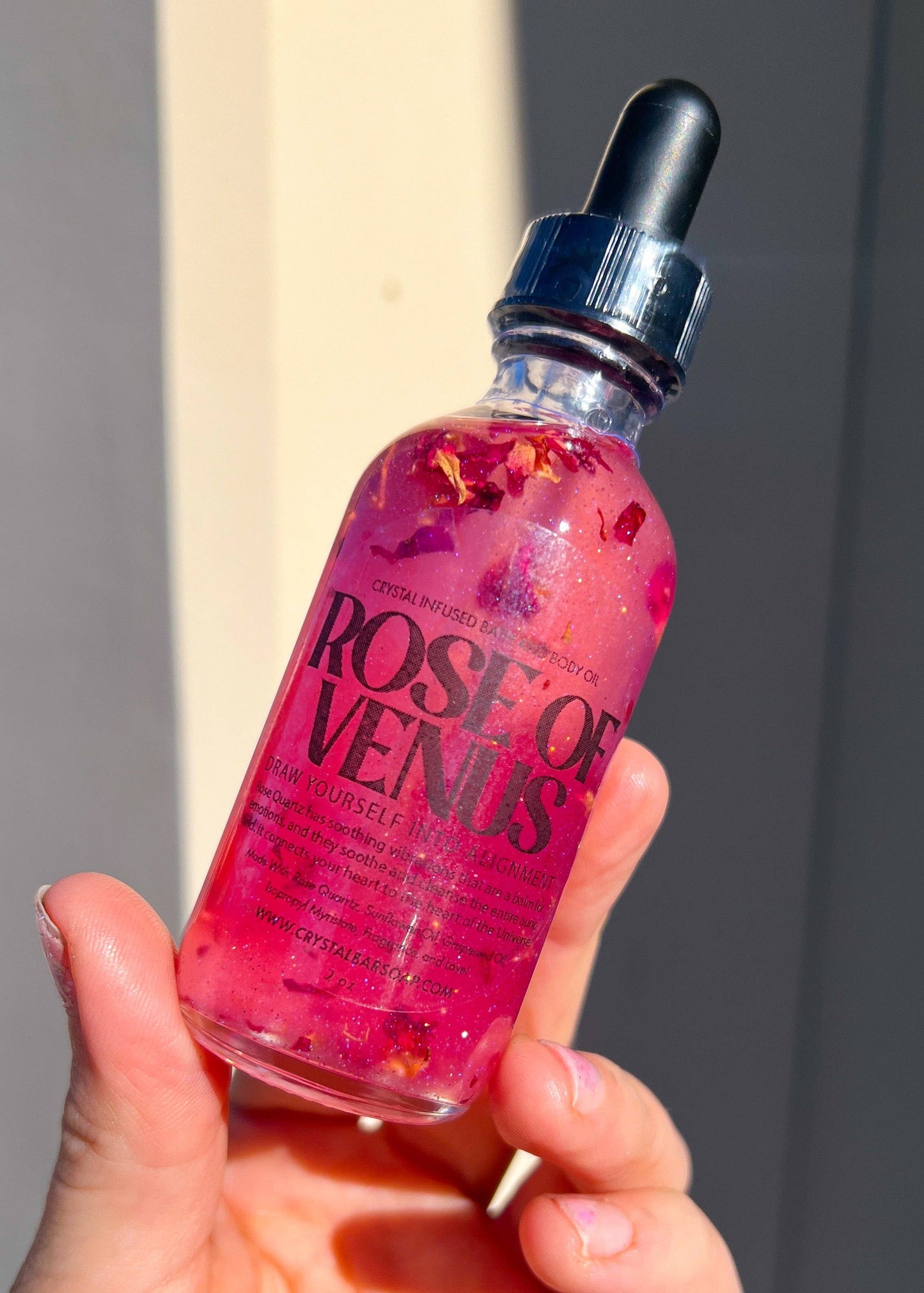 Rose Of Venus - 2 oz Bath & Body Oil (Crystal-Infused)