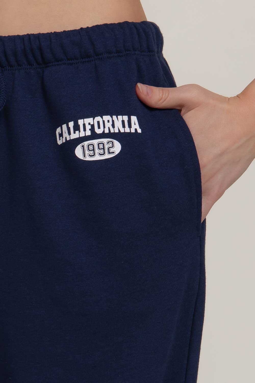 Waist Band with Drawstring Printed Detail Sweatpants
