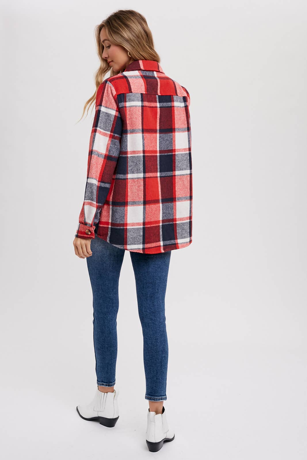 FLANNEL PLAID SHACKET WITH POCKETS