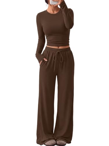Women's 2-Piece Lounge Set Wide-Leg Pants