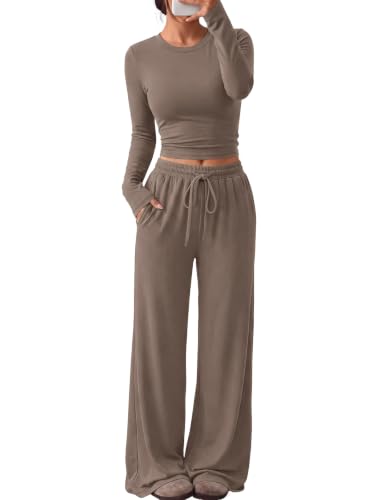 Women's 2-Piece Lounge Set Wide-Leg Pants