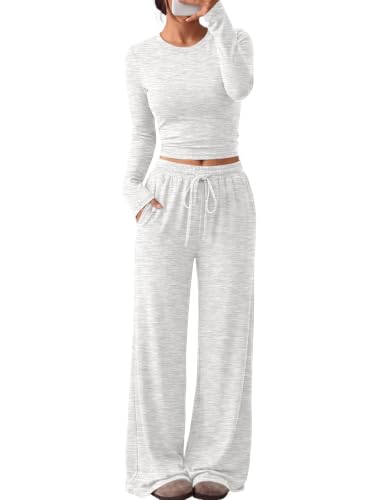 Women's 2-Piece Lounge Set Wide-Leg Pants