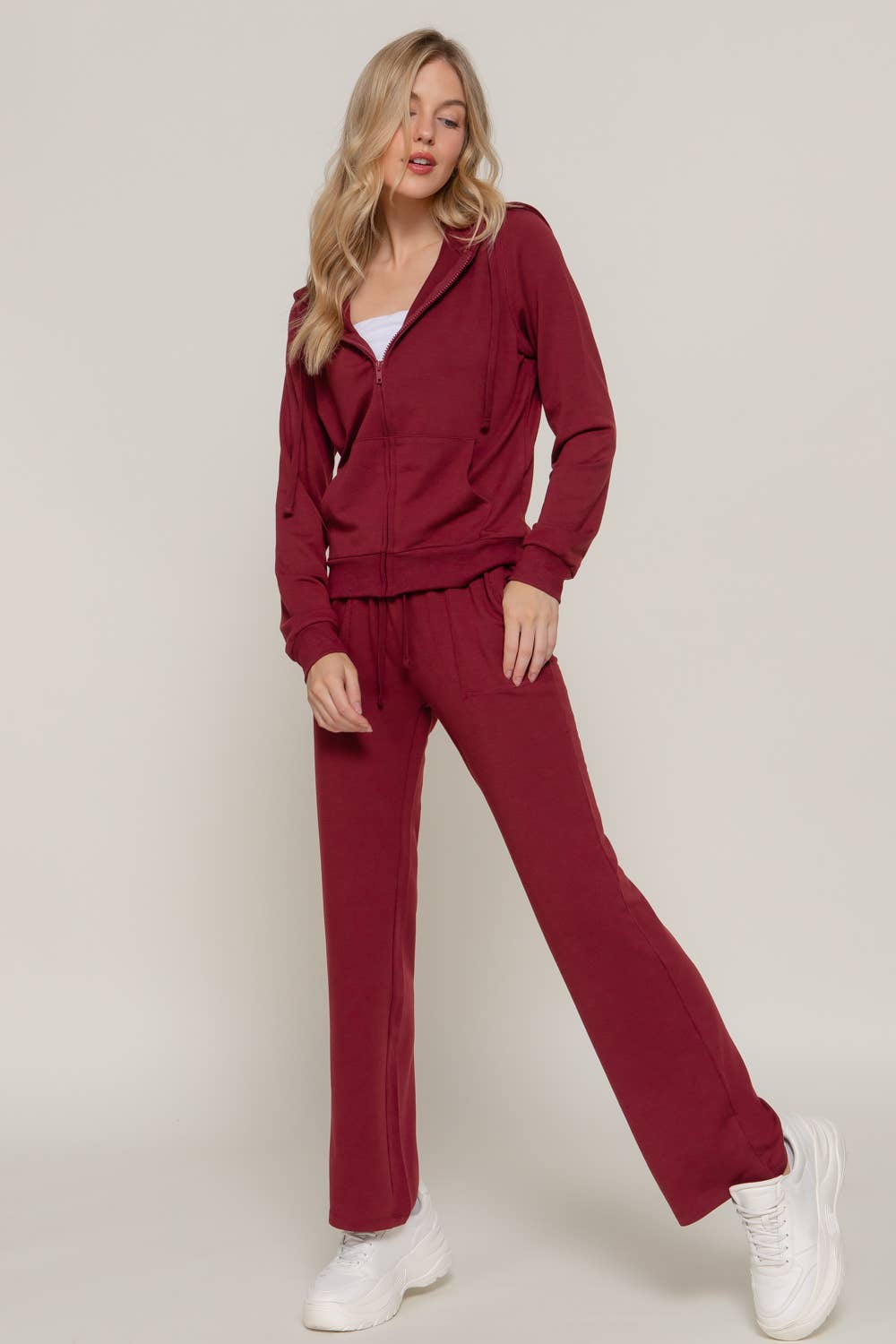 Long Sleeve Hoodie Jacket & Pants Sweatsuit Set