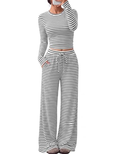 Women's 2-Piece Lounge Set Wide-Leg Pants