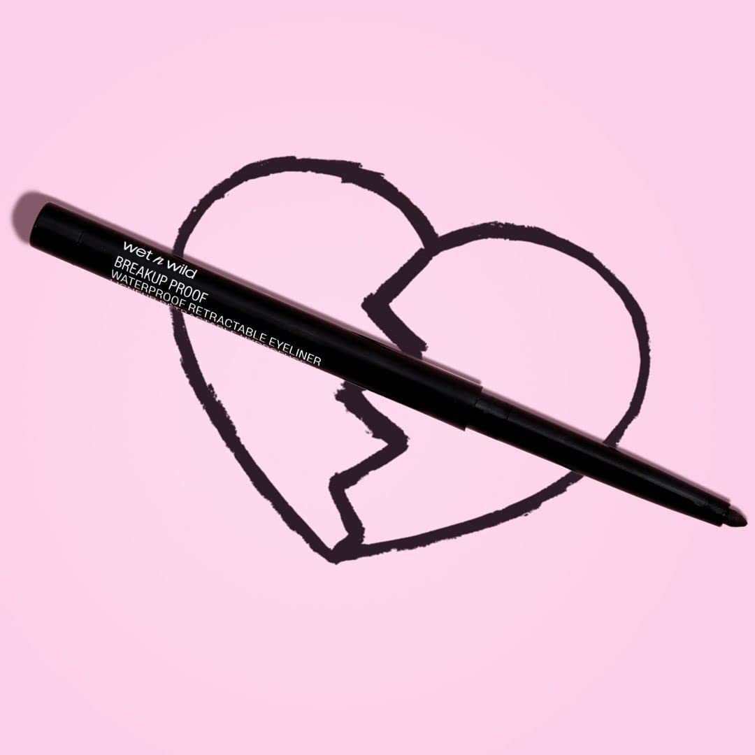 wet n wild Mega Last Breakup Proof Waterproof Retractable Gel Eyeliner - Ultra Pigmented 16-Hour Long Wear, Smudge Proof Satin Finish Formula, Cruelty-Free & Vegan - Charcoal