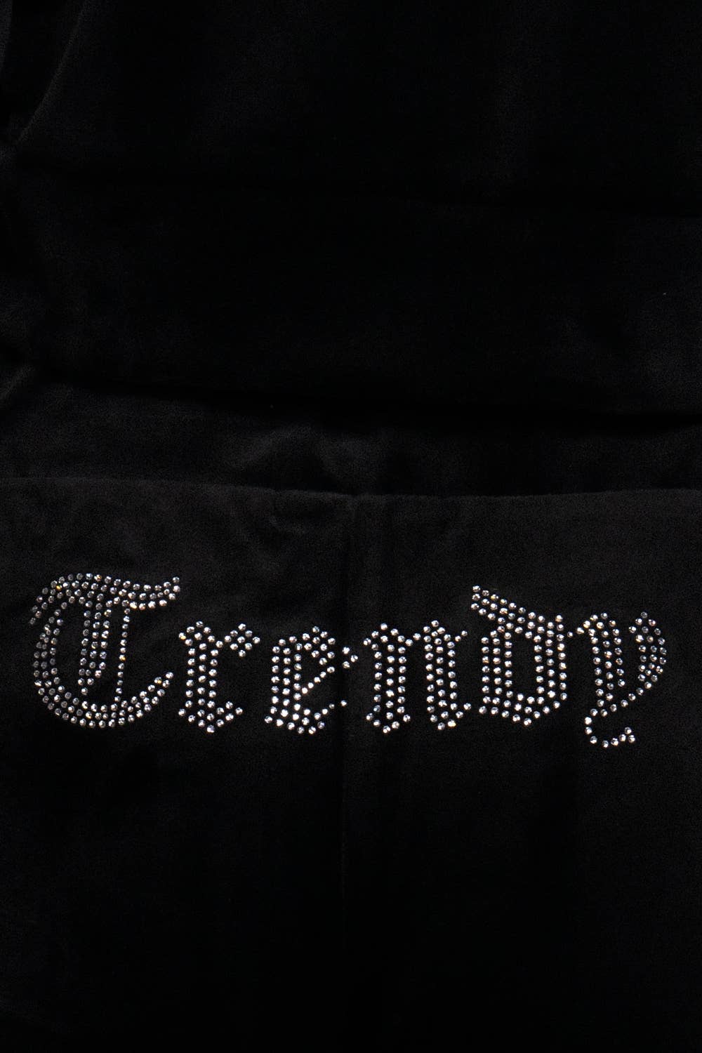 Mock Neck Zip Up Jacket & Rhinestone Flare Pants Velour Set