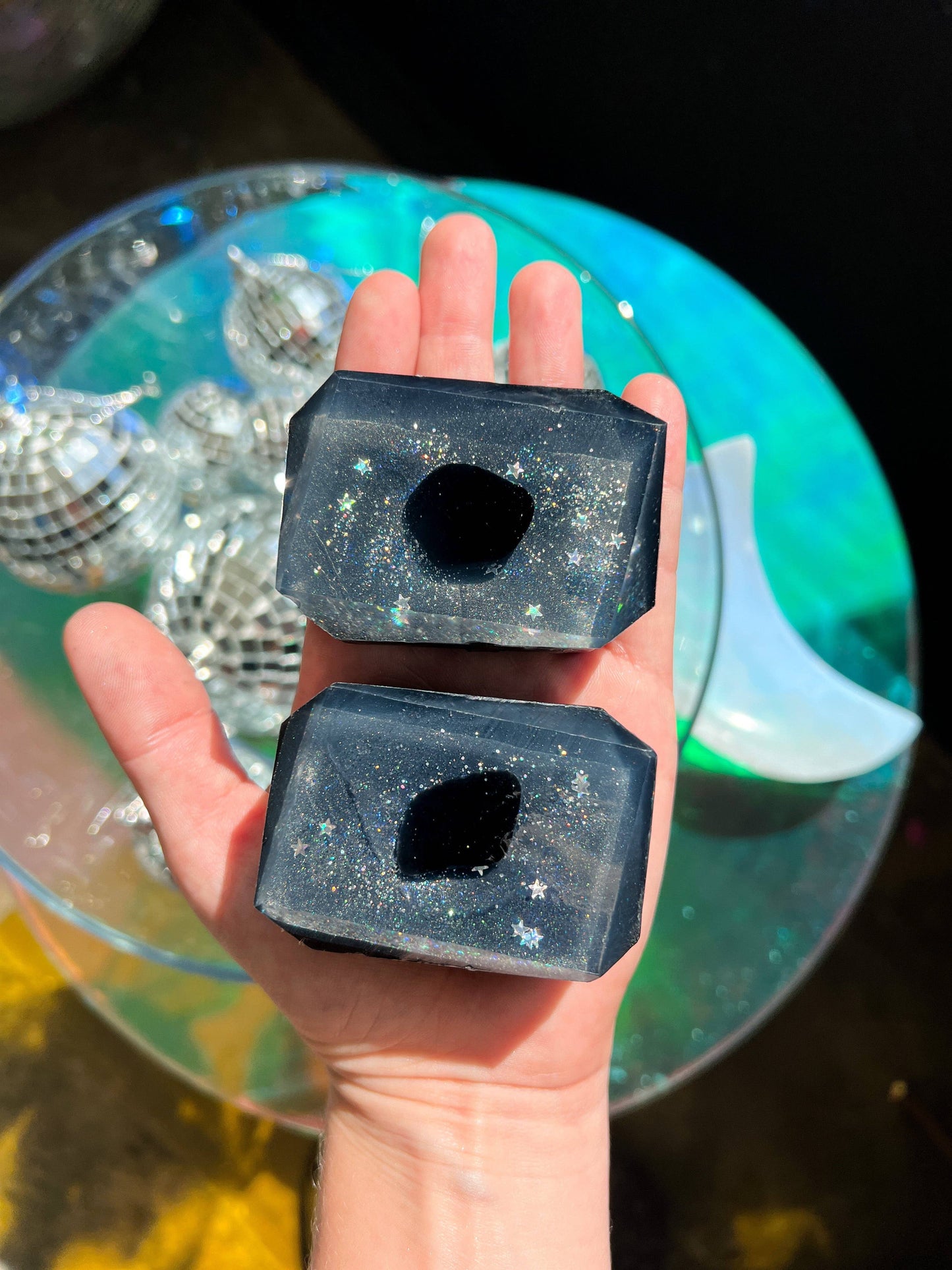 Cosmic Coal - 3oz Holiday Crystal Infused Vegan Soap (Stocking Stuffer)