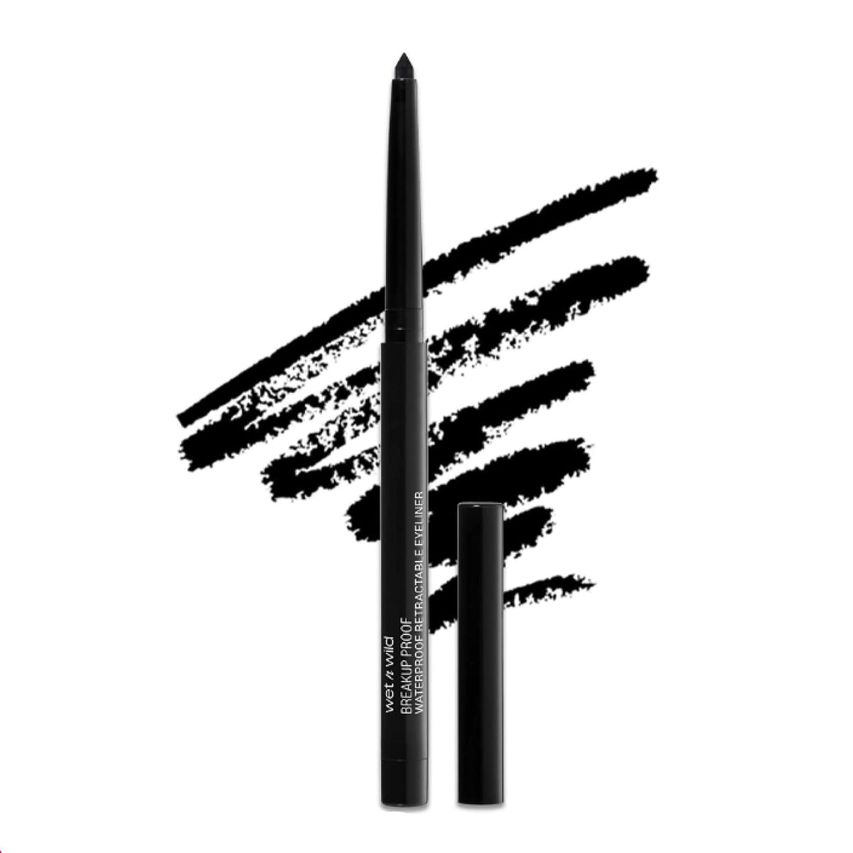 wet n wild Mega Last Breakup Proof Waterproof Retractable Gel Eyeliner - Ultra Pigmented 16-Hour Long Wear, Smudge Proof Satin Finish Formula, Cruelty-Free & Vegan - Charcoal