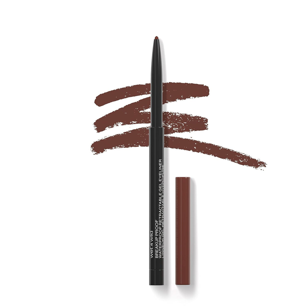 wet n wild Mega Last Breakup Proof Waterproof Retractable Gel Eyeliner - Ultra Pigmented 16-Hour Long Wear, Smudge Proof Satin Finish Formula, Cruelty-Free & Vegan - Charcoal