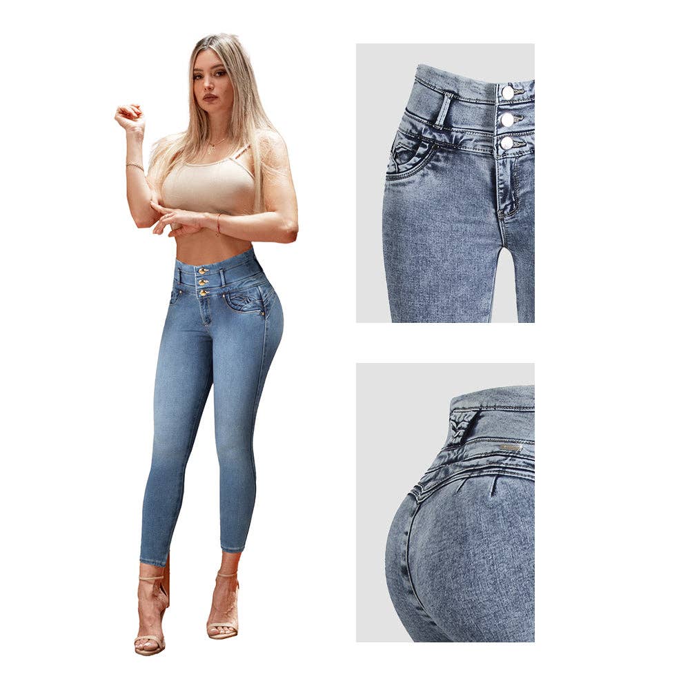 Woman Jeans Fit Jeans Pantalon Colombiano ANGELES A Praga Jeans PRPGAC-06ACWA