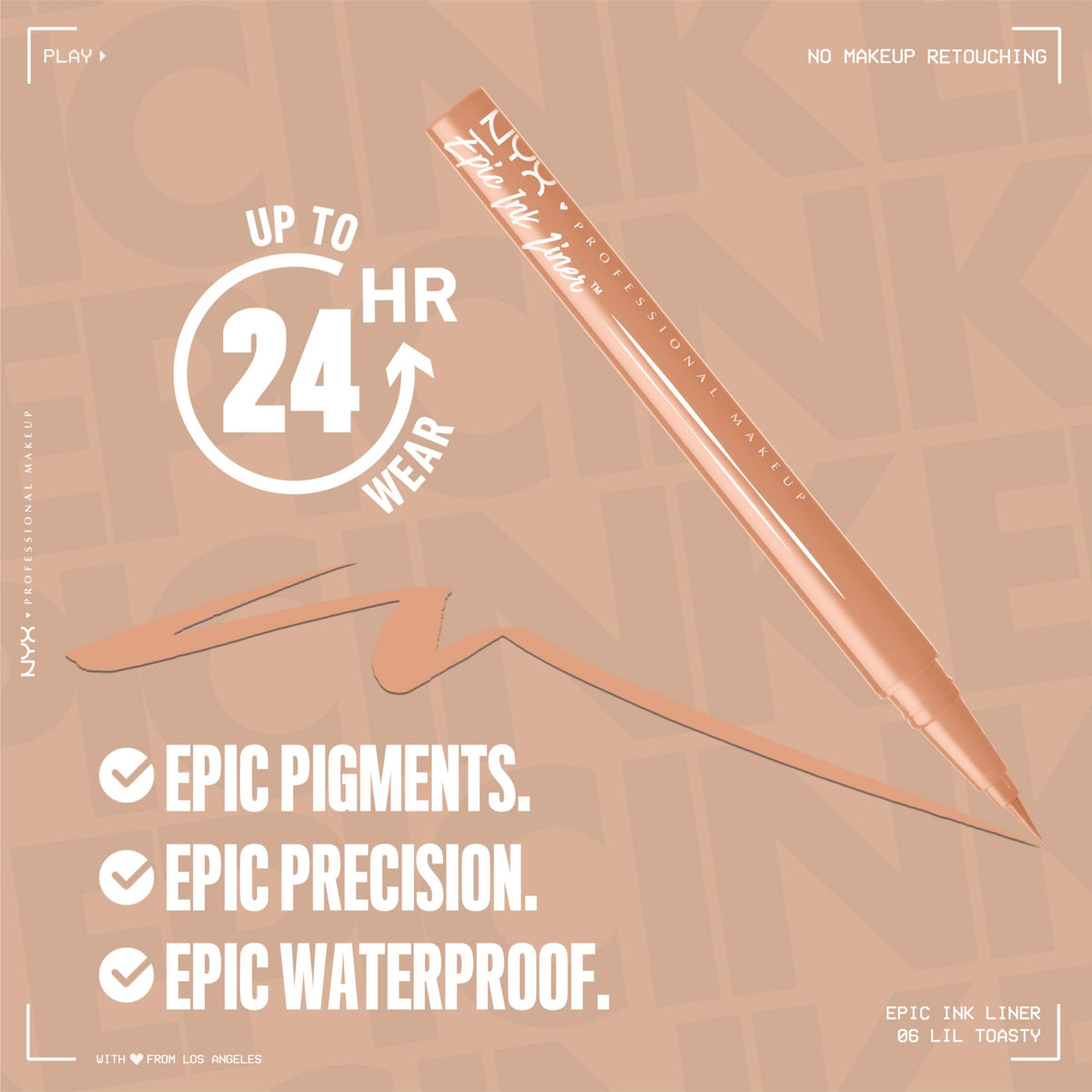 NYX PROFESSIONAL MAKEUP Epic Ink Eyeliner with Up To 24HR Wear, Black