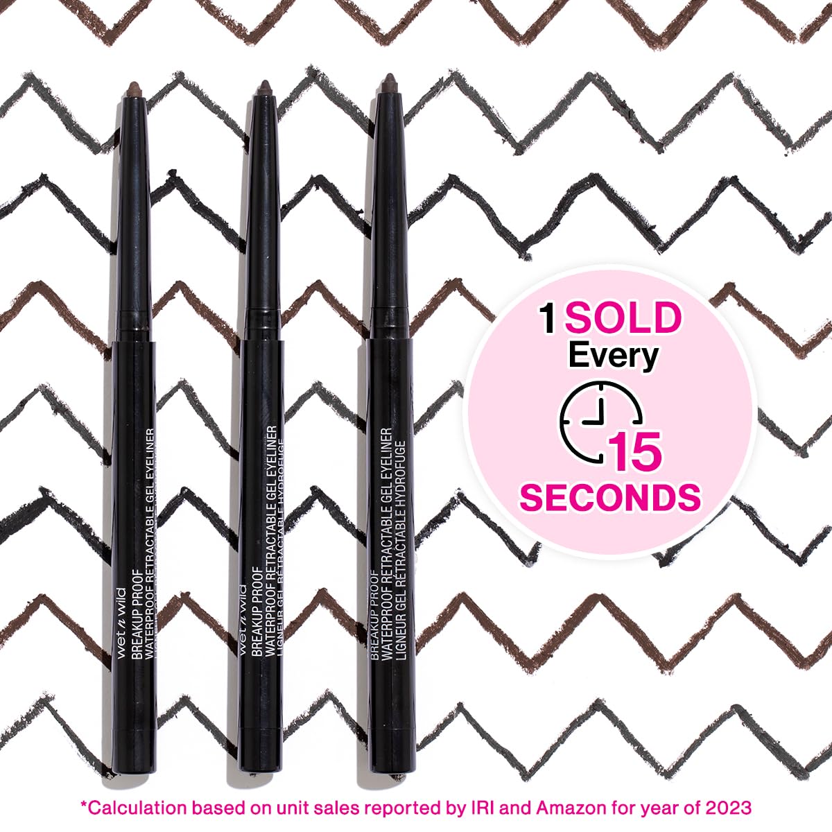 wet n wild Mega Last Breakup Proof Waterproof Retractable Gel Eyeliner - Ultra Pigmented 16-Hour Long Wear, Smudge Proof Satin Finish Formula, Cruelty-Free & Vegan - Charcoal