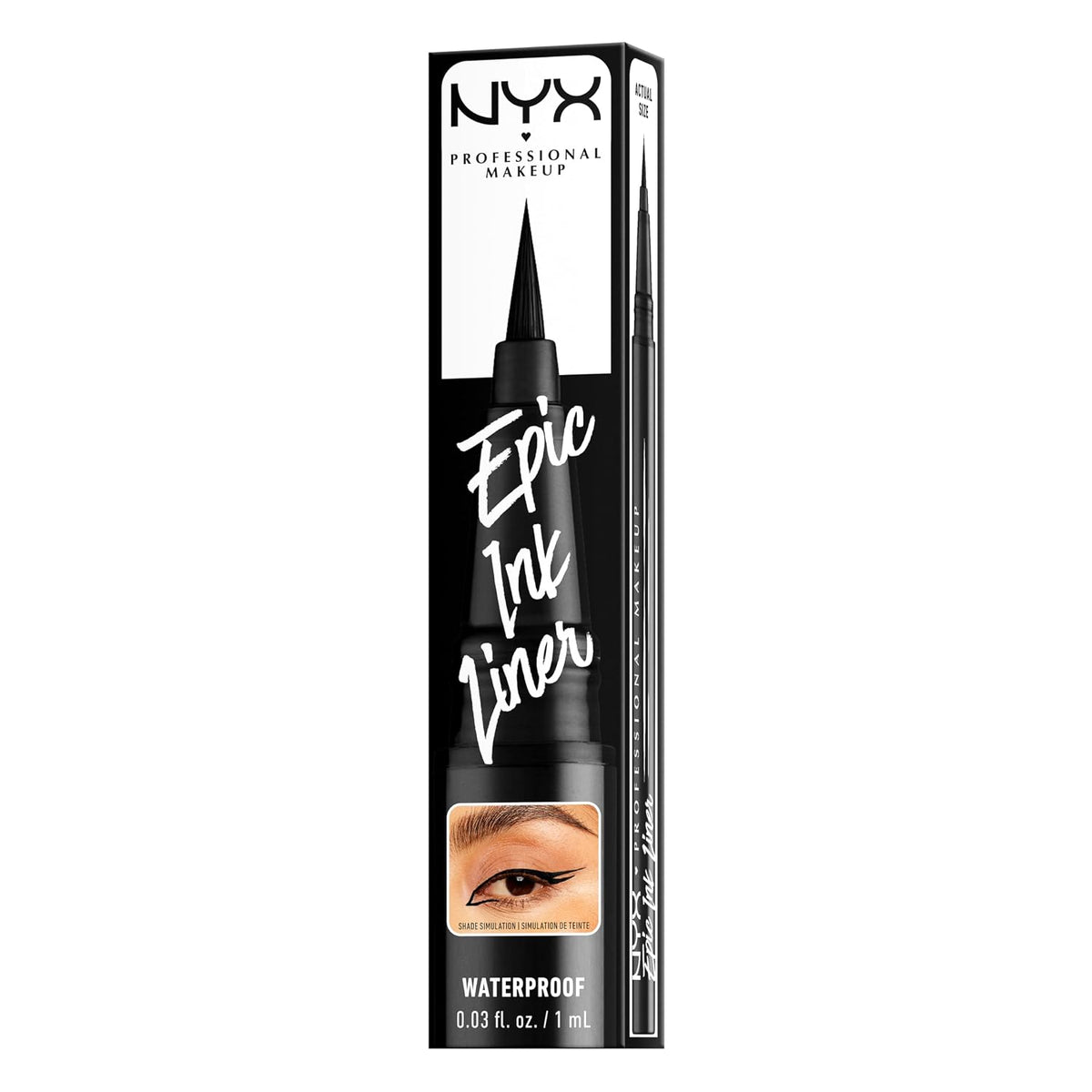NYX PROFESSIONAL MAKEUP Epic Ink Eyeliner with Up To 24HR Wear, Black