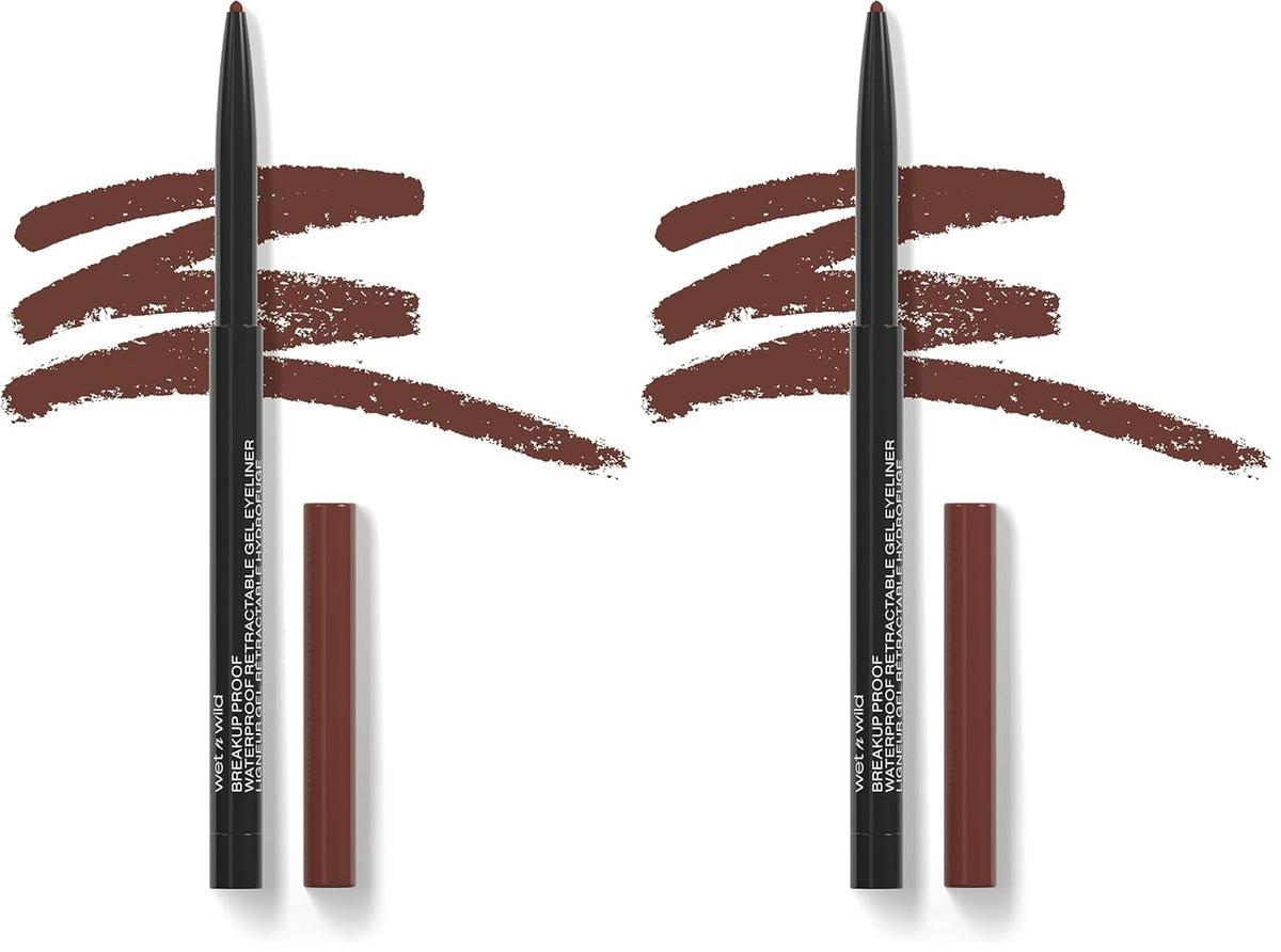 wet n wild Mega Last Breakup Proof Waterproof Retractable Gel Eyeliner - Ultra Pigmented 16-Hour Long Wear, Smudge Proof Satin Finish Formula, Cruelty-Free & Vegan - Charcoal