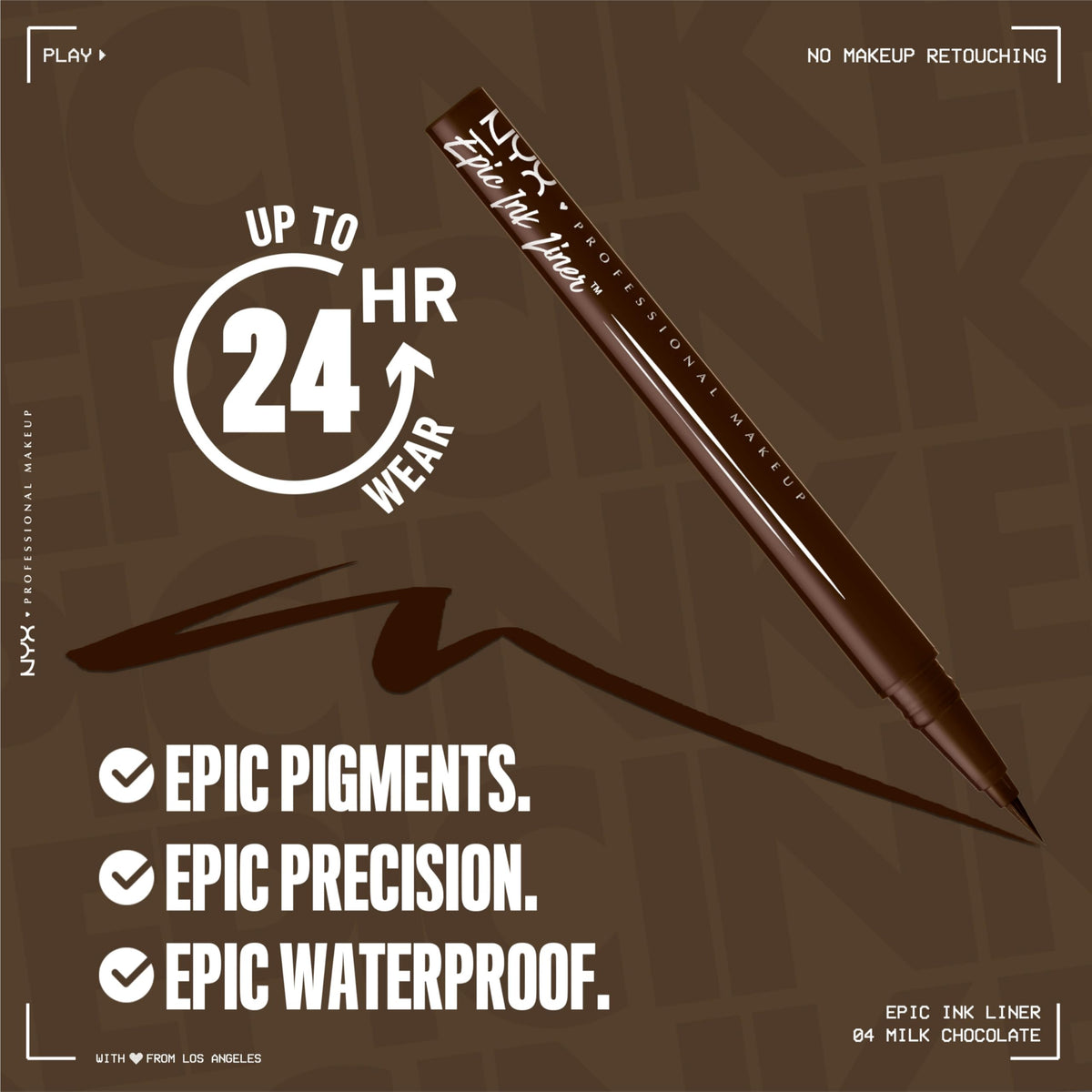 NYX PROFESSIONAL MAKEUP Epic Ink Eyeliner with Up To 24HR Wear, Black