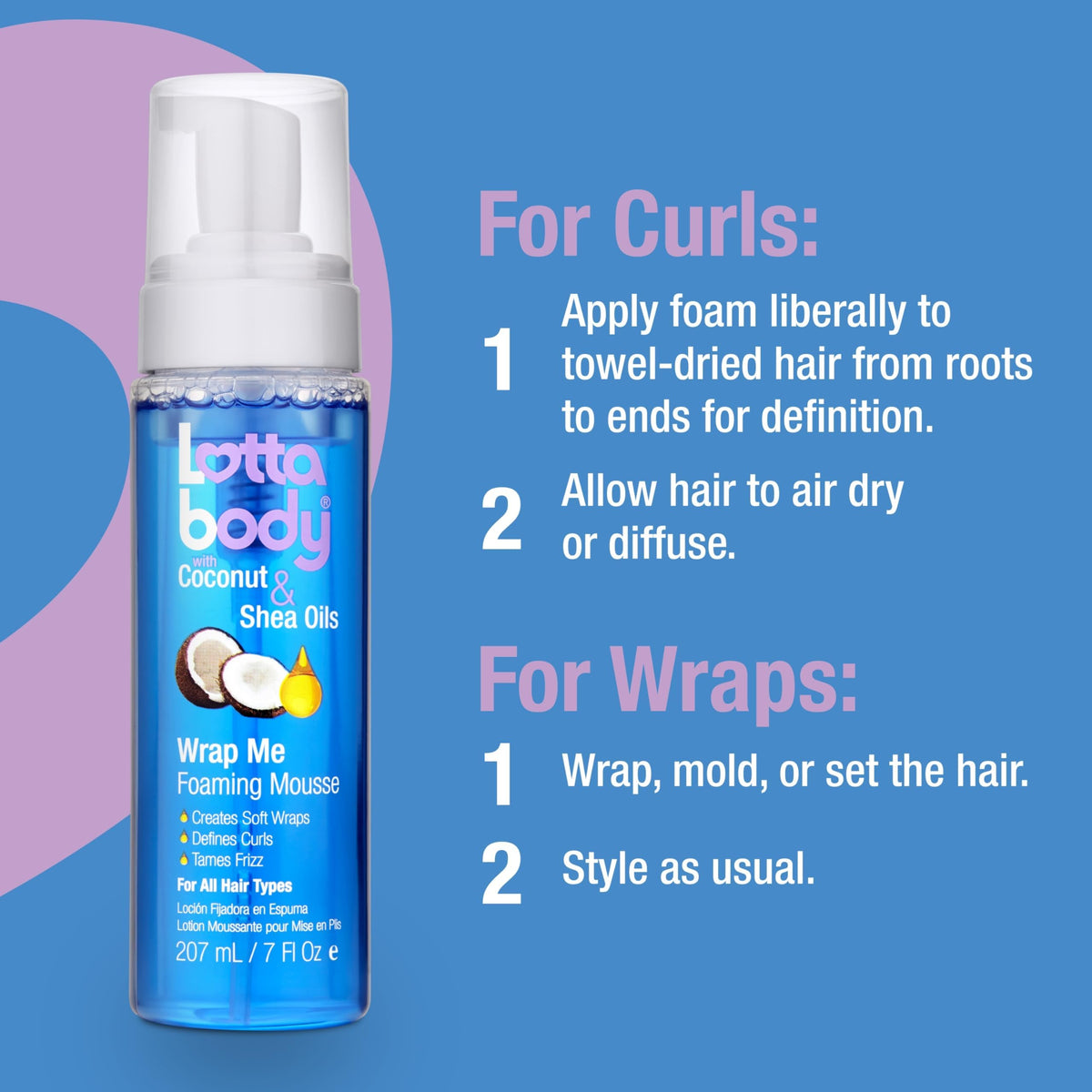 Lottabody Coconut & Shea Wrap Me Foaming Mousse, 7 oz