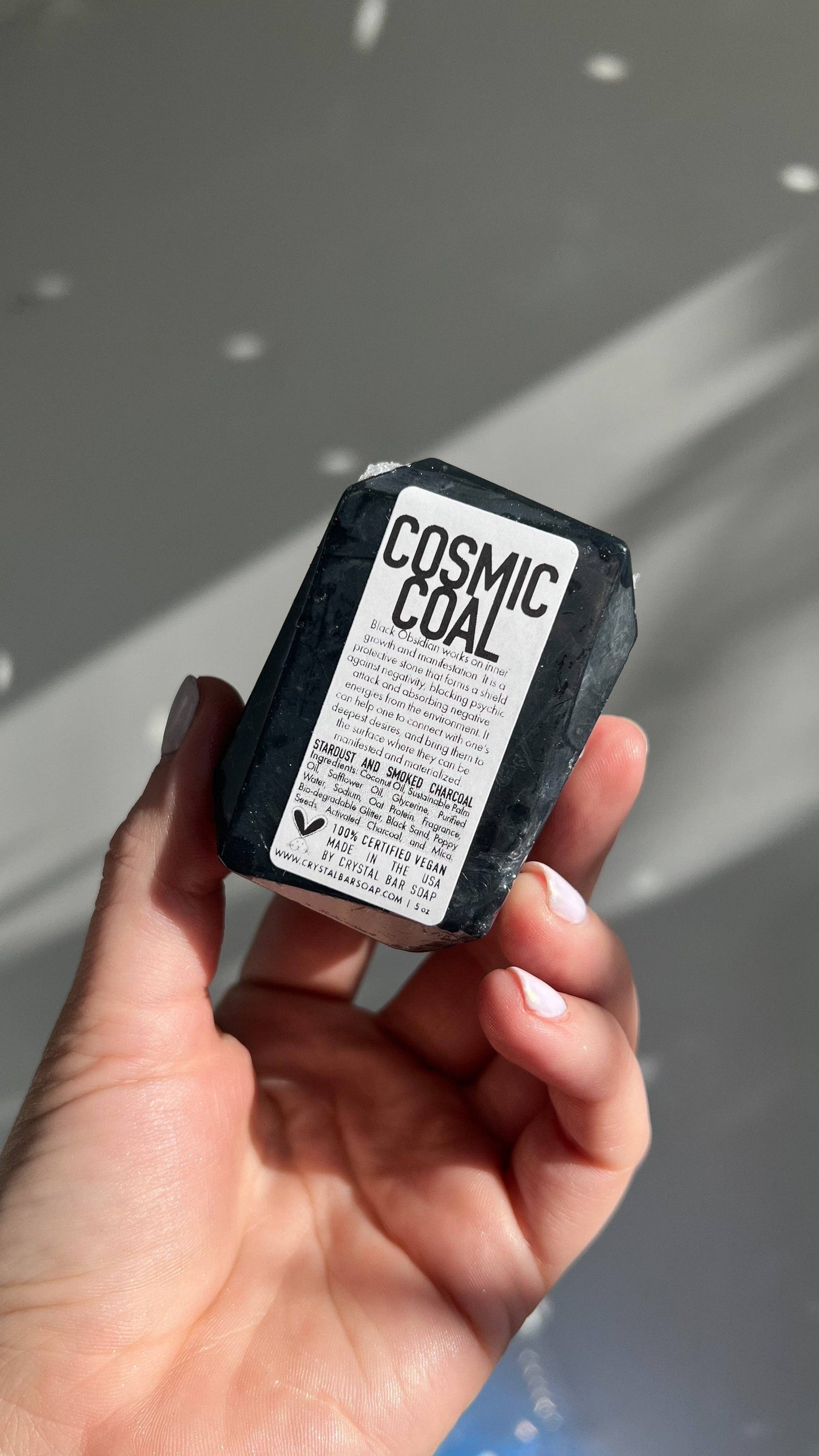 Cosmic Coal - 3oz Holiday Crystal Infused Vegan Soap (Stocking Stuffer)