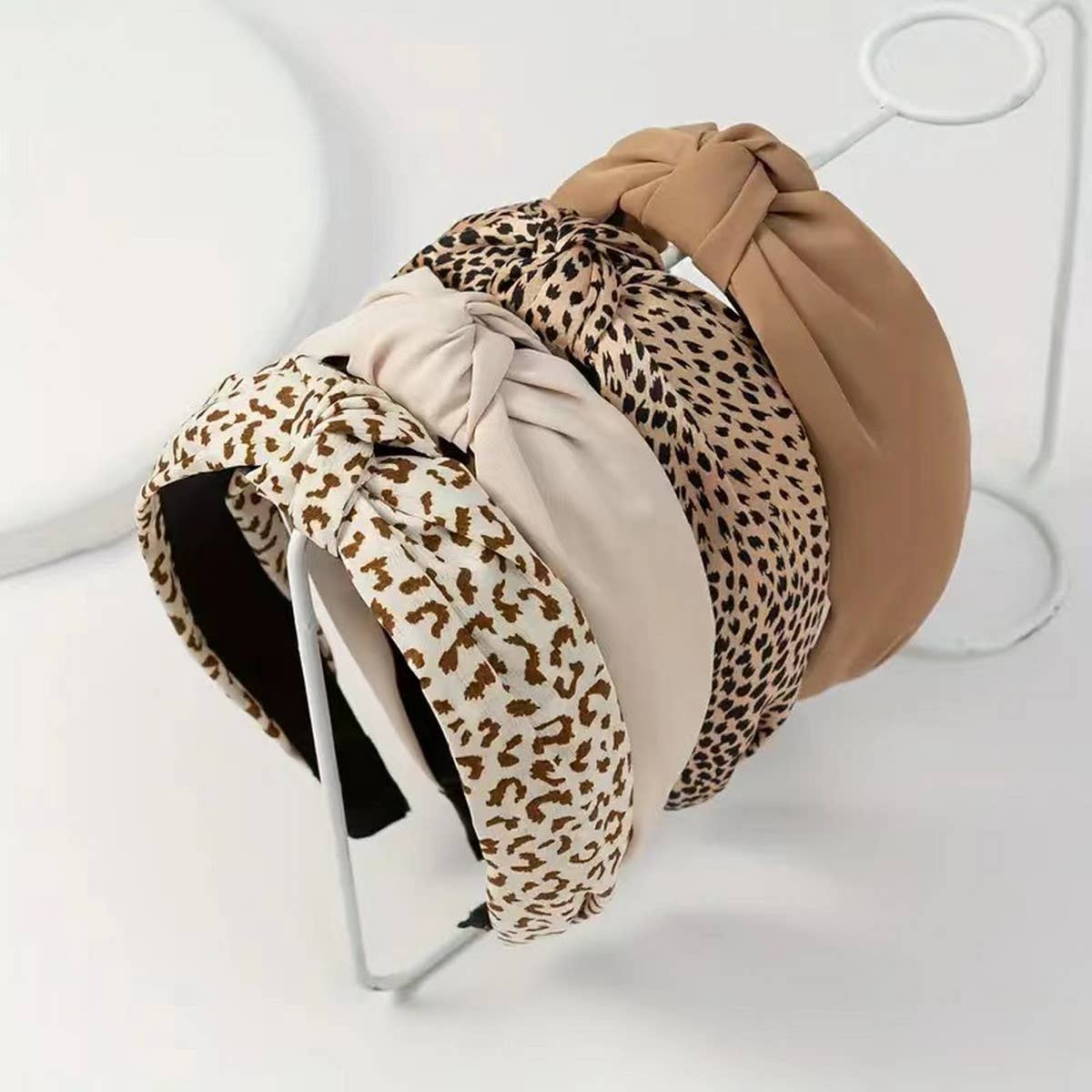 VINTAGE LEOPARD PRINT WIDE BRIM HEADBAND_CWAHA1669