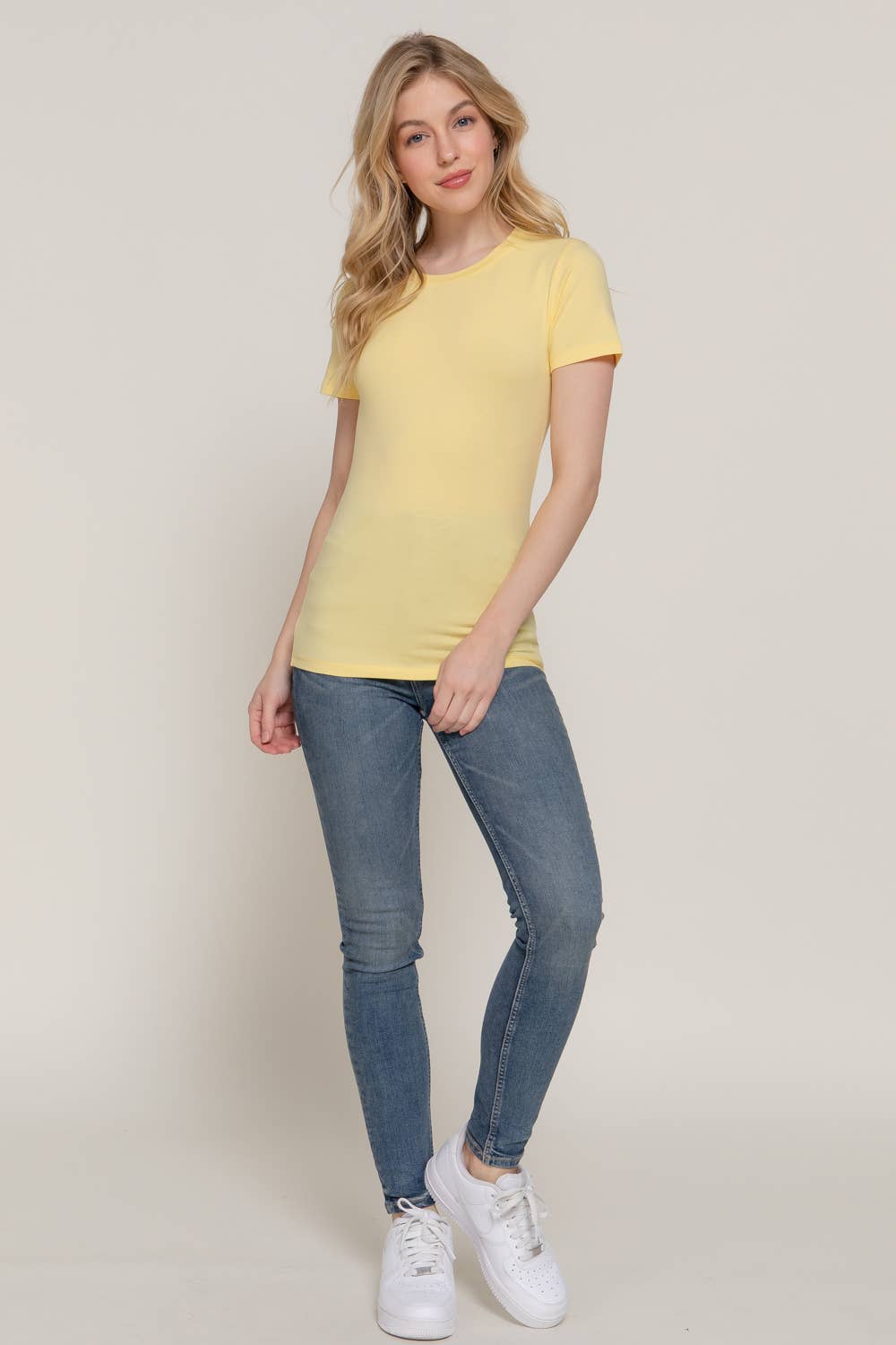 Short Sleeve Crew Neck Cotton Spandex Jersey Top