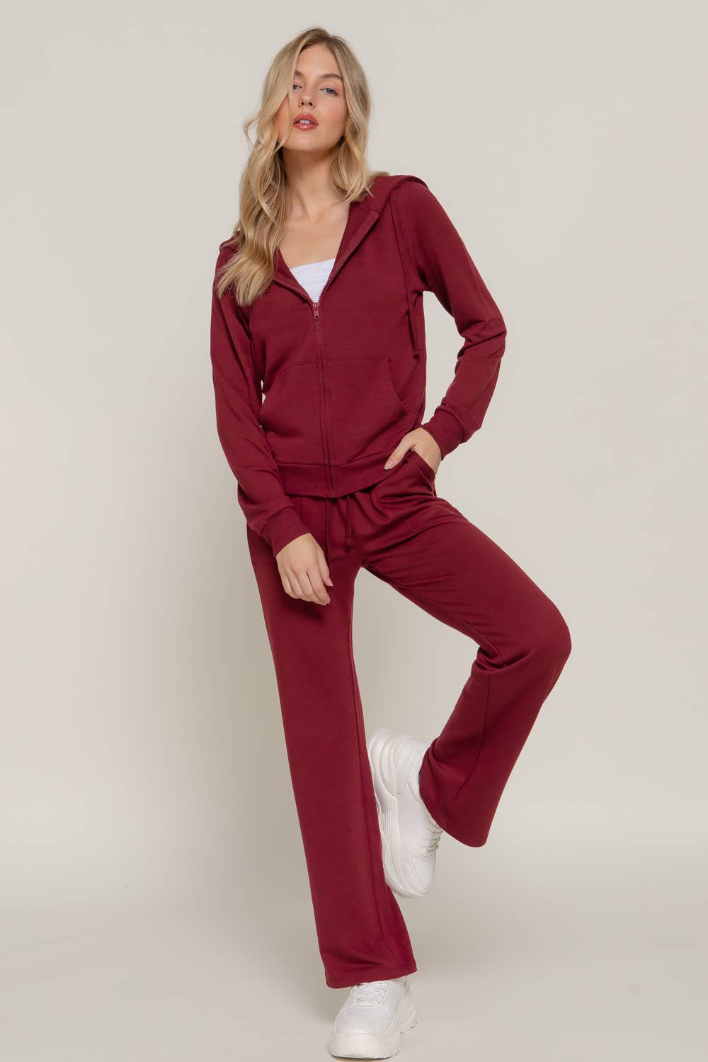 Long Sleeve Hoodie Jacket & Pants Sweatsuit Set