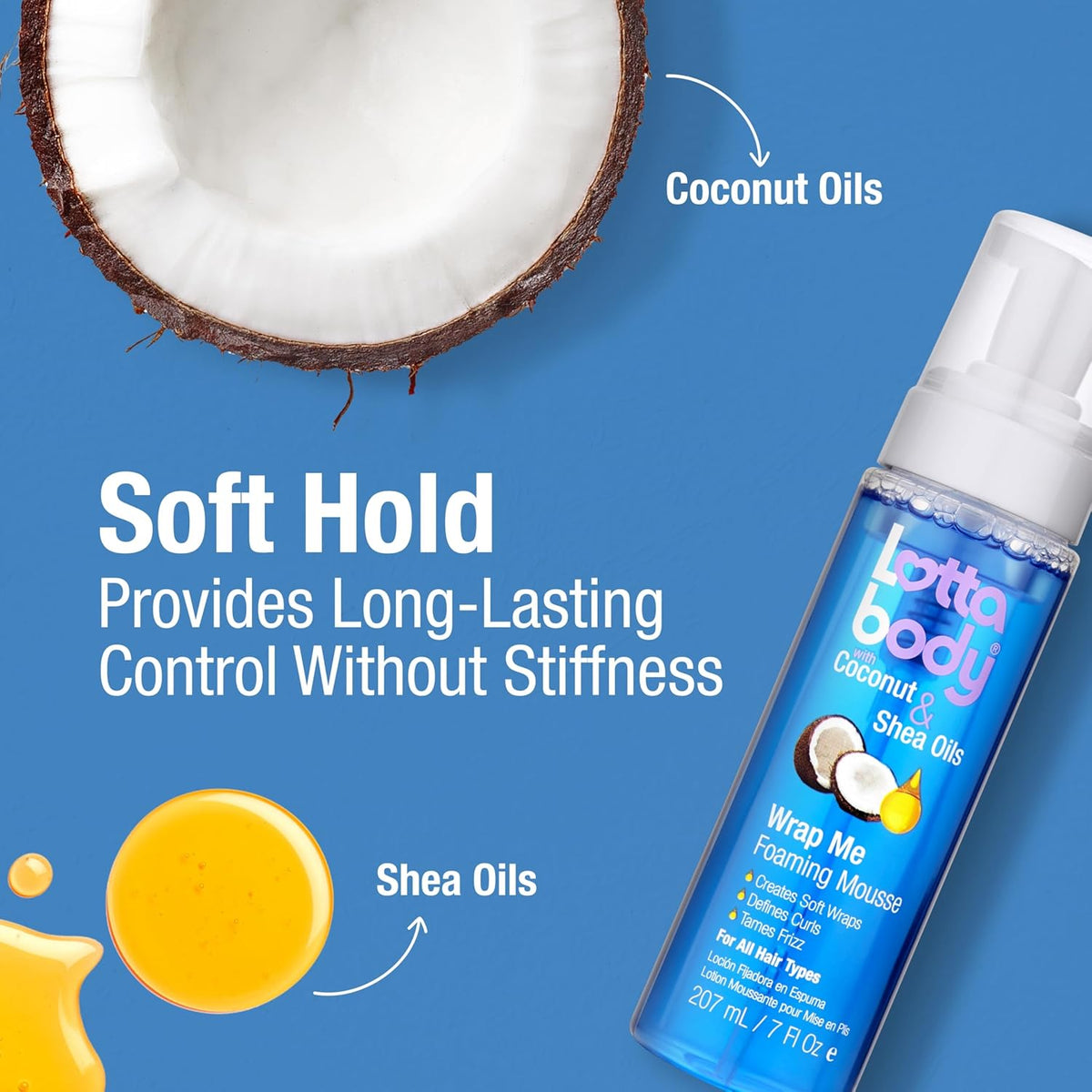 Lottabody Coconut & Shea Wrap Me Foaming Mousse, 7 oz
