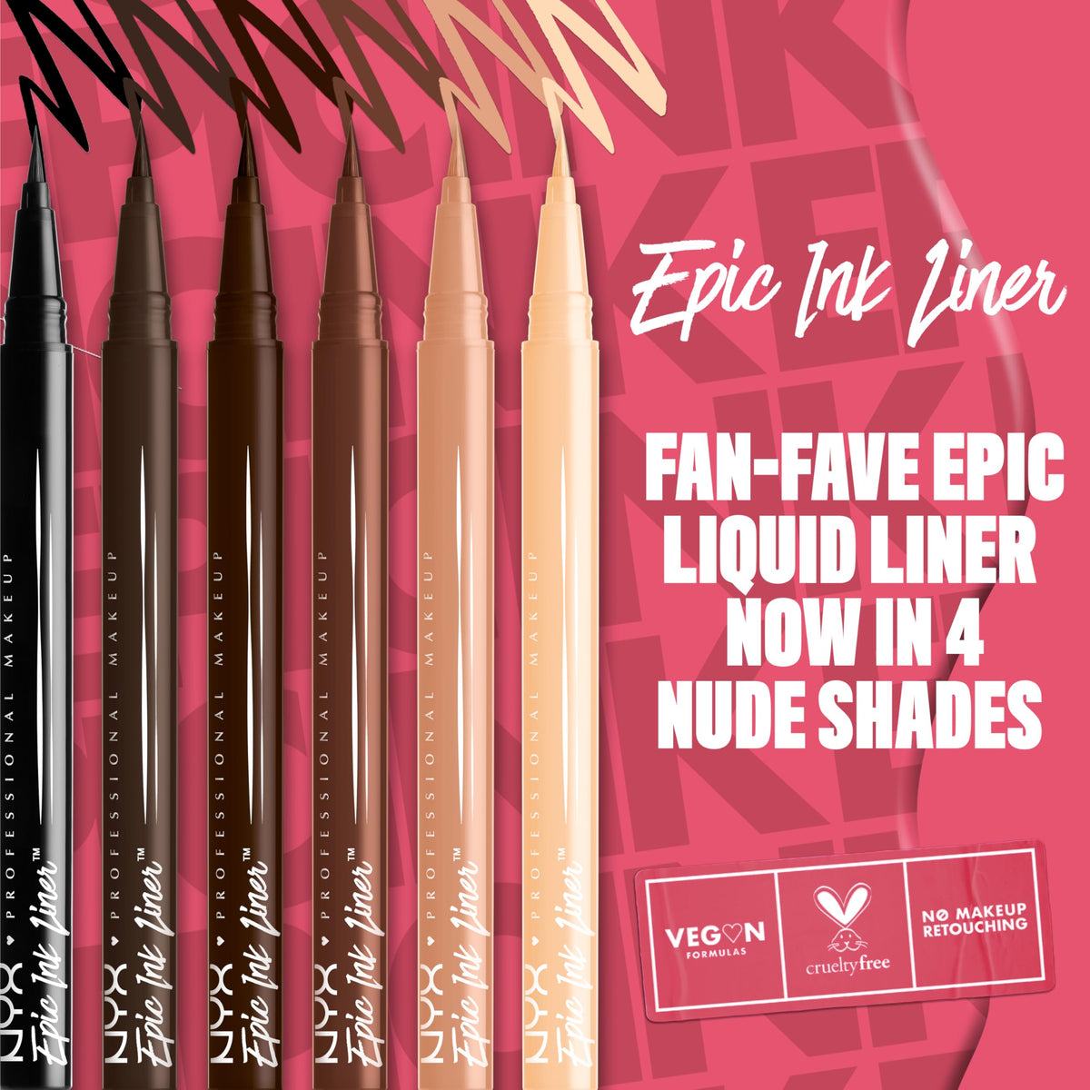 NYX PROFESSIONAL MAKEUP Epic Ink Eyeliner with Up To 24HR Wear, Black