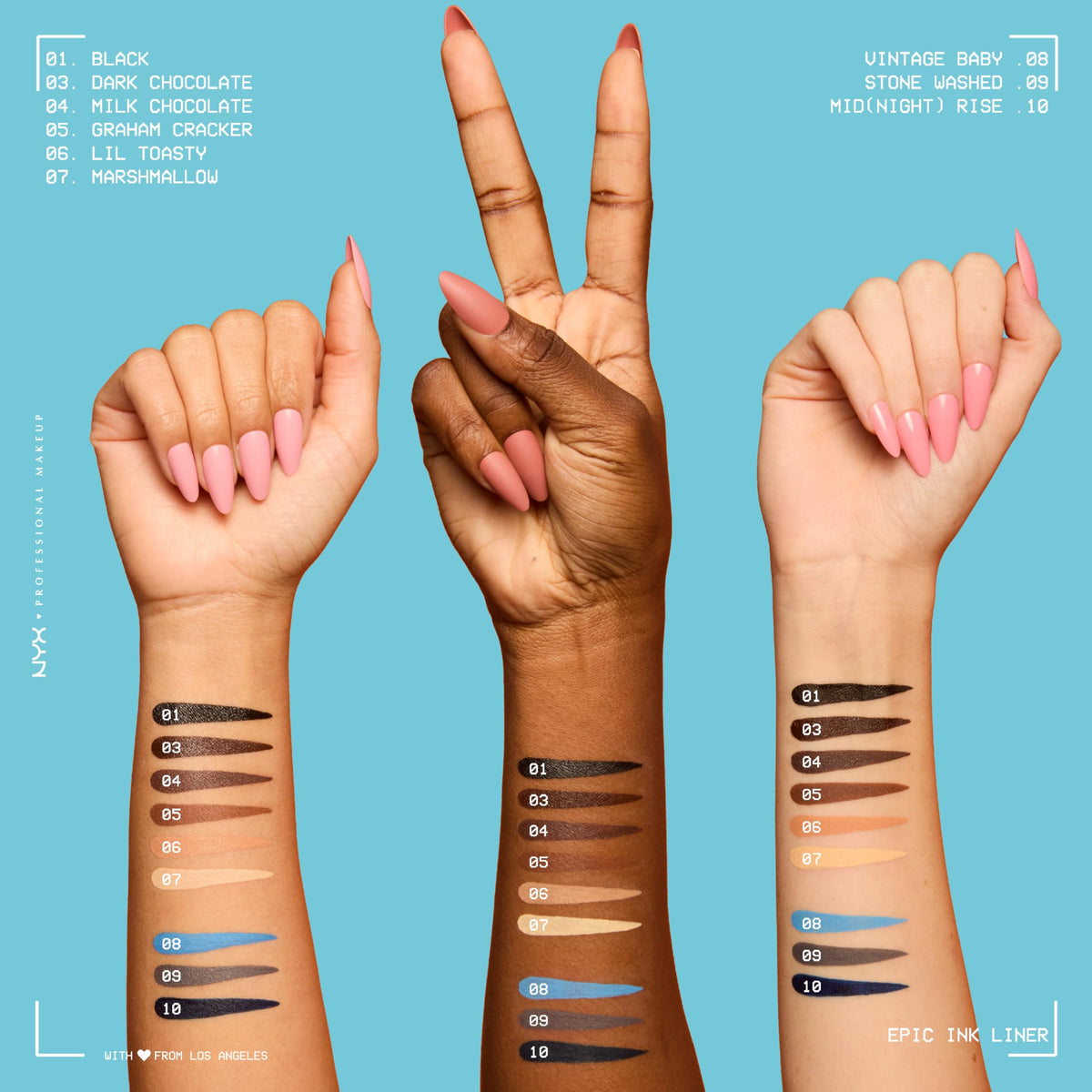 NYX PROFESSIONAL MAKEUP Epic Ink Eyeliner with Up To 24HR Wear, Black