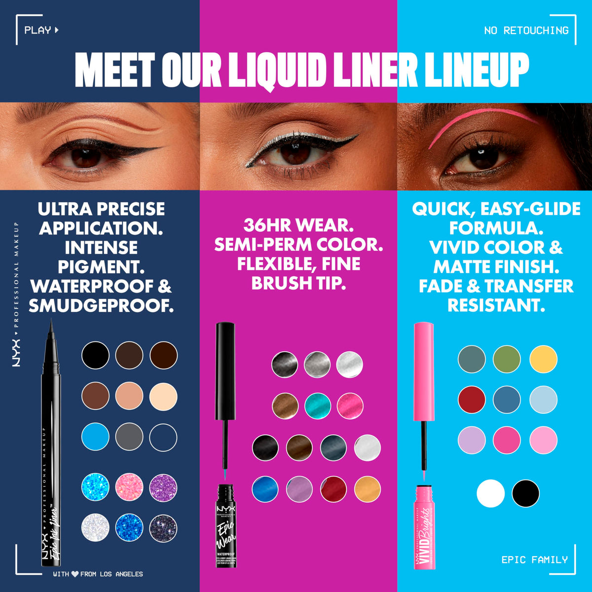 NYX PROFESSIONAL MAKEUP Epic Ink Eyeliner with Up To 24HR Wear, Black