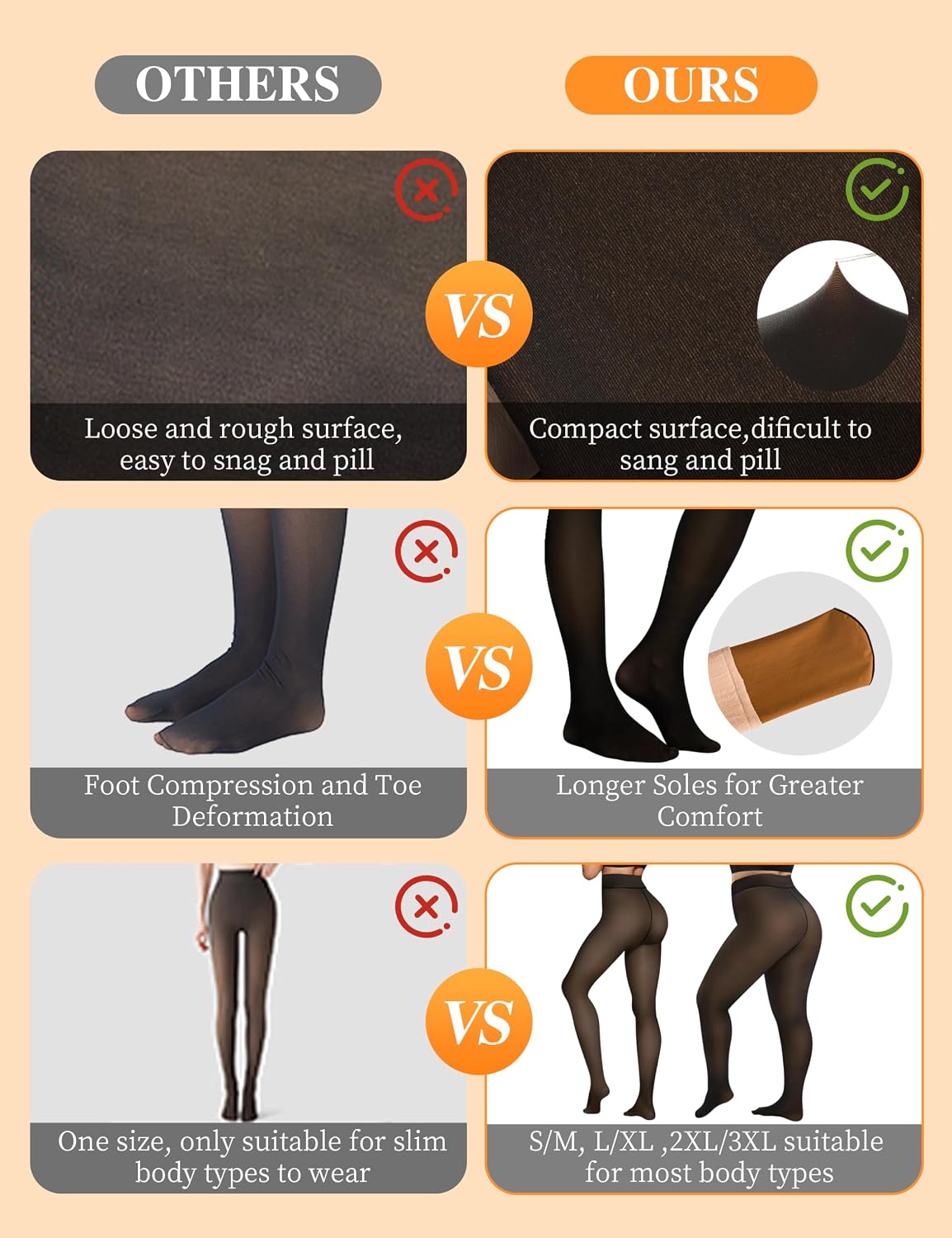 Women's Fleece-Lined Tights Fake Sheer-Look Warm Leggings