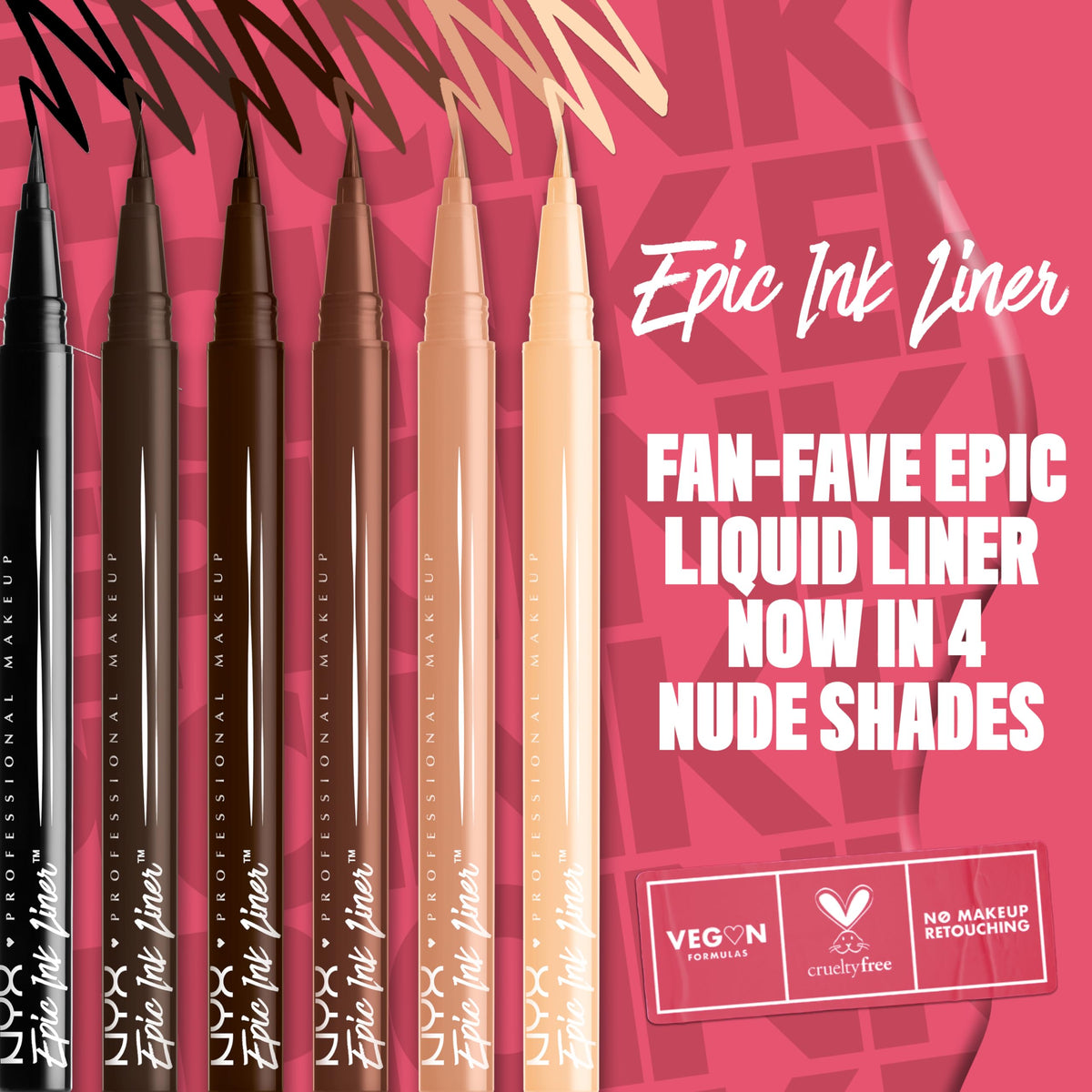 NYX PROFESSIONAL MAKEUP Epic Ink Eyeliner with Up To 24HR Wear, Black