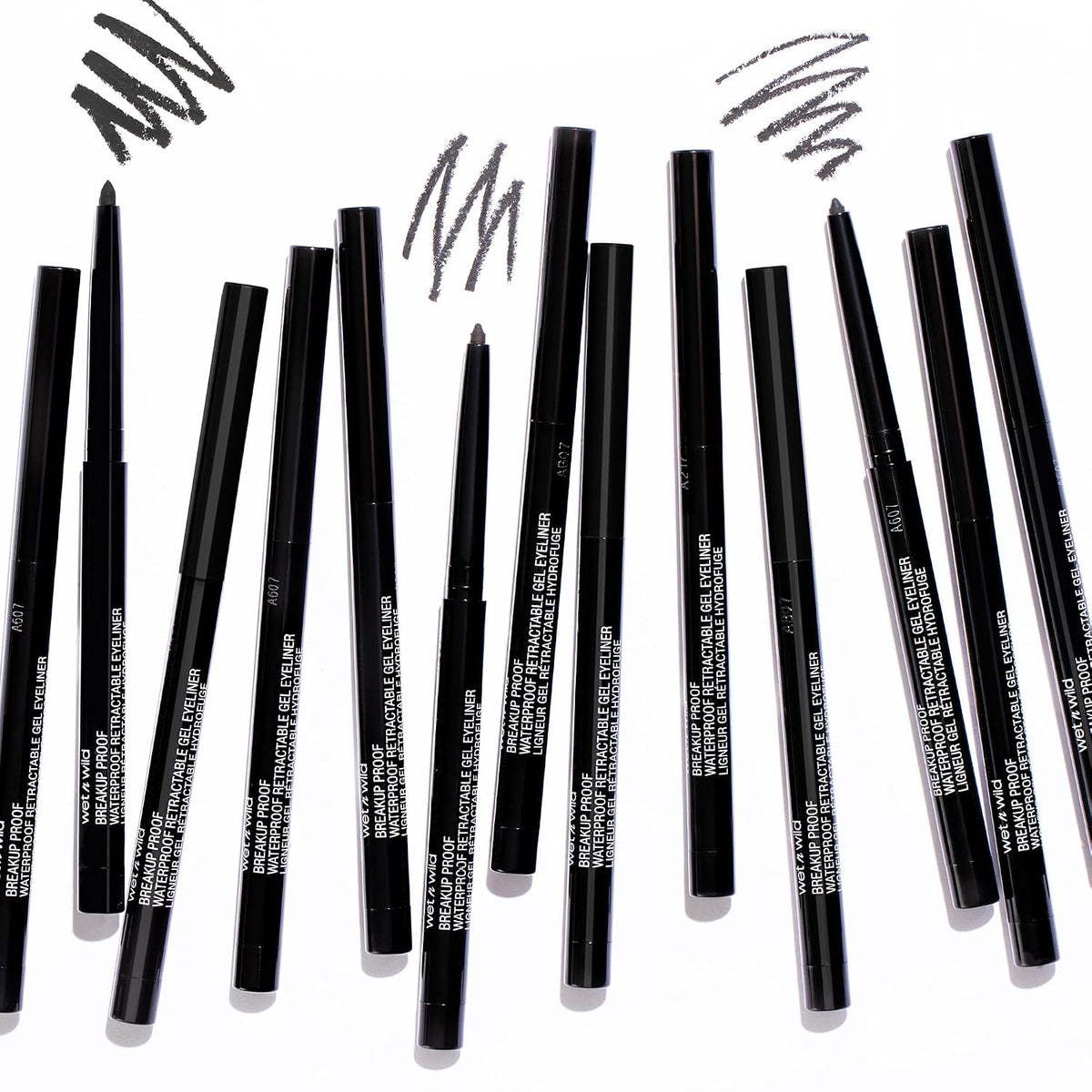 wet n wild Mega Last Breakup Proof Waterproof Retractable Gel Eyeliner - Ultra Pigmented 16-Hour Long Wear, Smudge Proof Satin Finish Formula, Cruelty-Free & Vegan - Charcoal