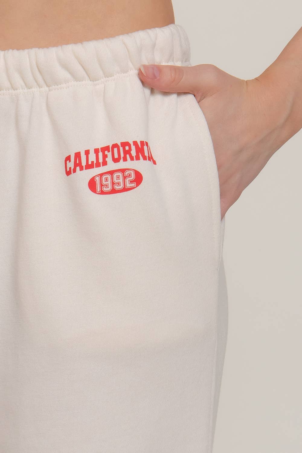 Waist Band with Drawstring Printed Detail Sweatpants