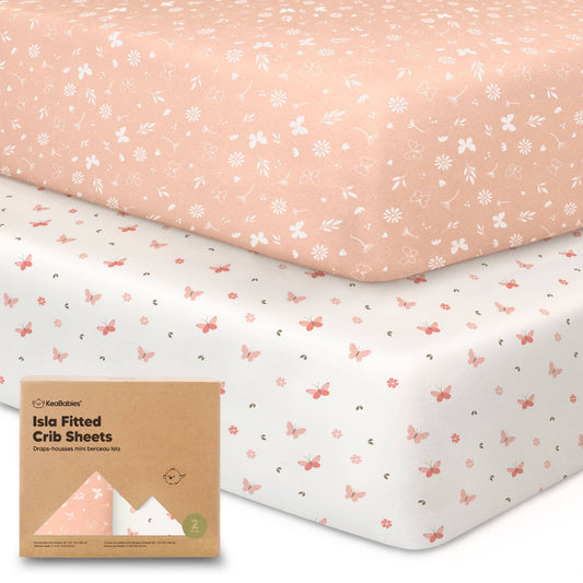 KeaBabies 2-Pack Isla Fitted Crib Sheet