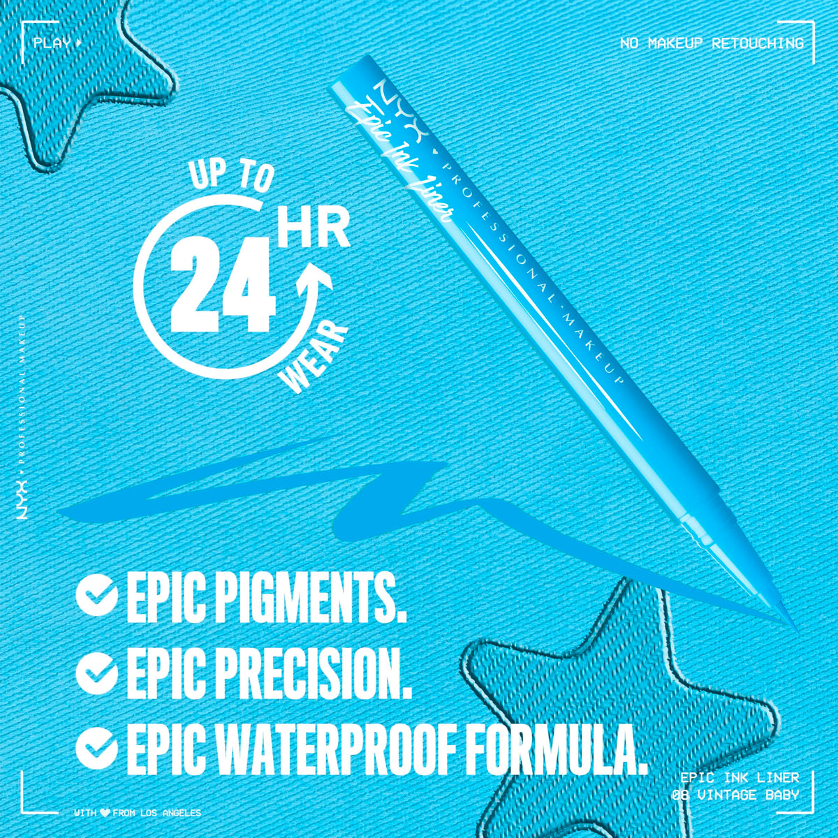 NYX PROFESSIONAL MAKEUP Epic Ink Eyeliner with Up To 24HR Wear, Black