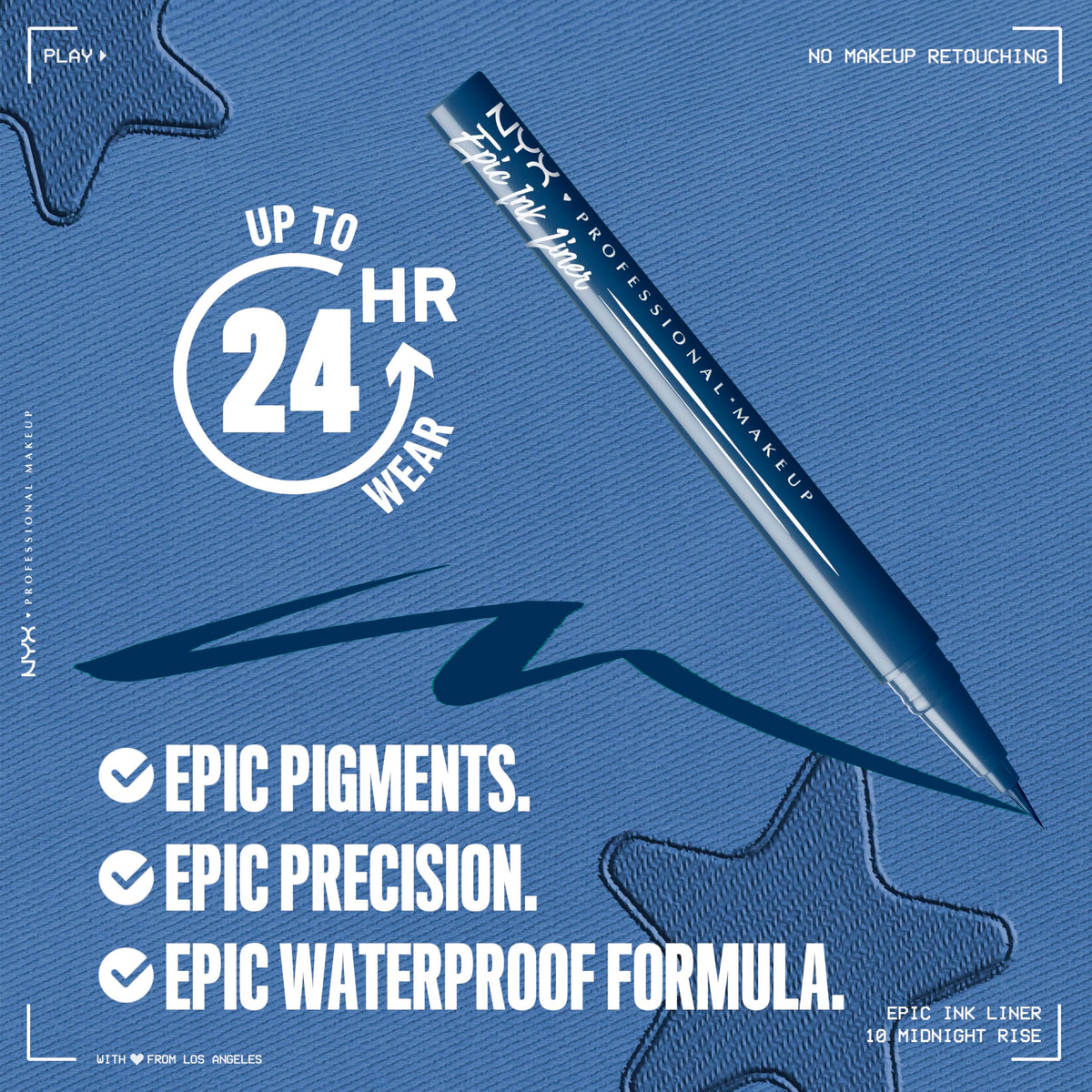 NYX PROFESSIONAL MAKEUP Epic Ink Eyeliner with Up To 24HR Wear, Black