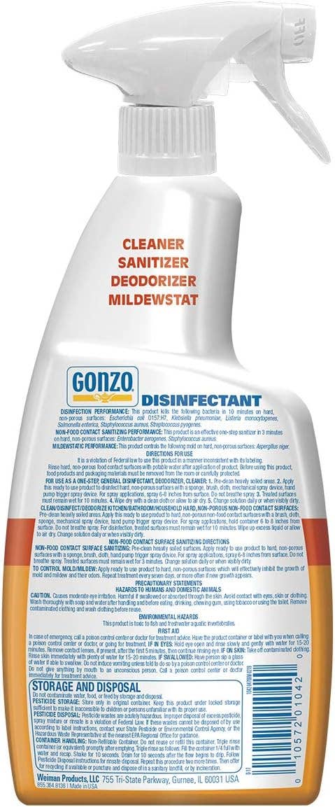 Gonzo Disinfectant Deodorizer & Cleaner - Citrus 24 Oz.