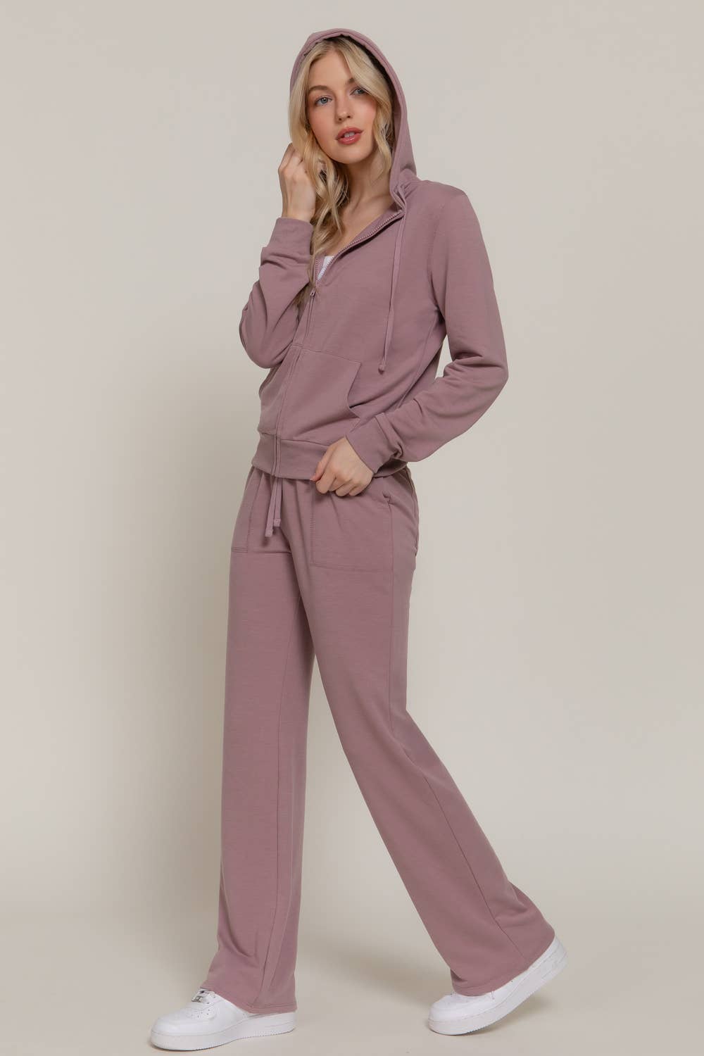 Long Sleeve Hoodie Jacket & Pants Sweatsuit Set