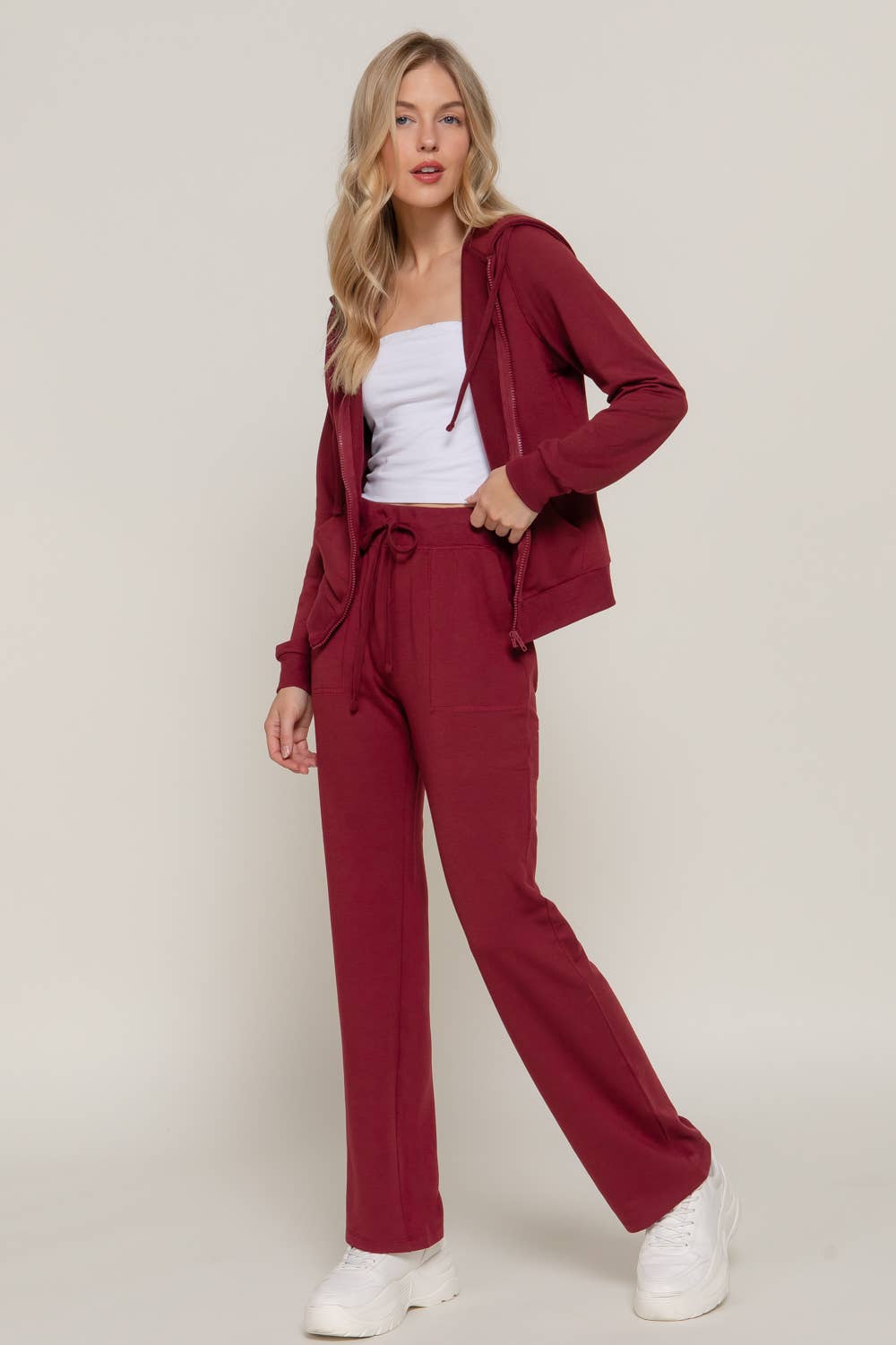 Long Sleeve Hoodie Jacket & Pants Sweatsuit Set