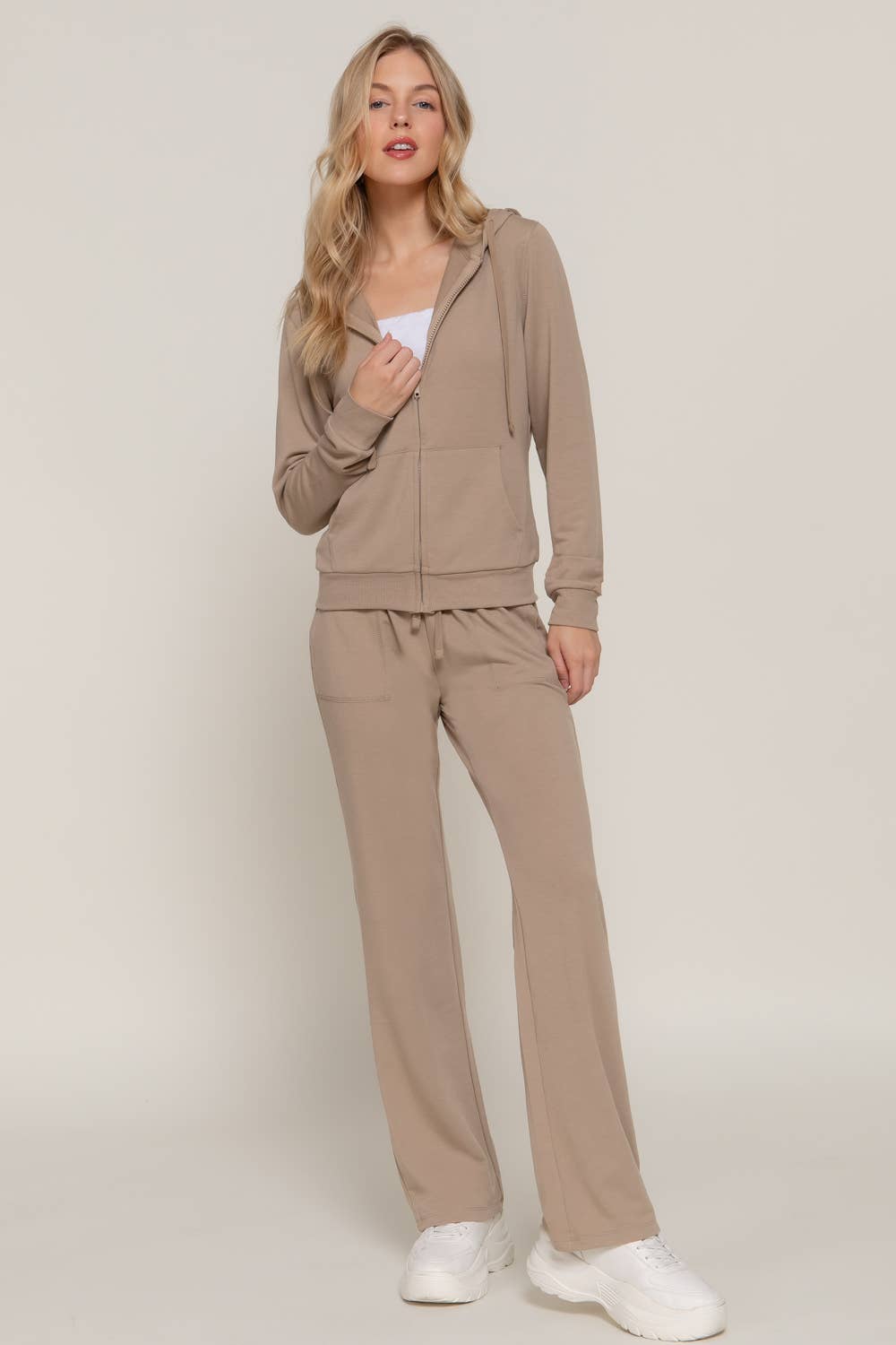 Long Sleeve Hoodie Jacket & Pants Sweatsuit Set