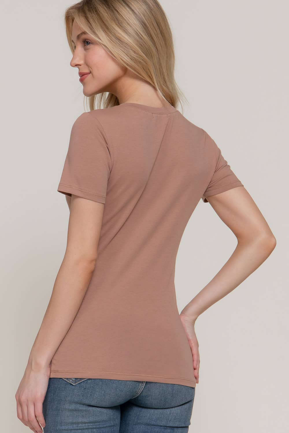 Short Sleeve Crew Neck Cotton Spandex Jersey Top