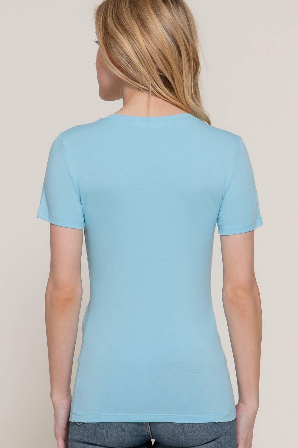 Short Sleeve Crew Neck Cotton Spandex Jersey Top